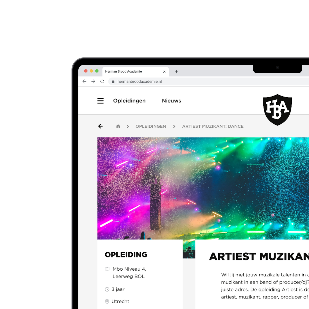Herman Brood Academie website