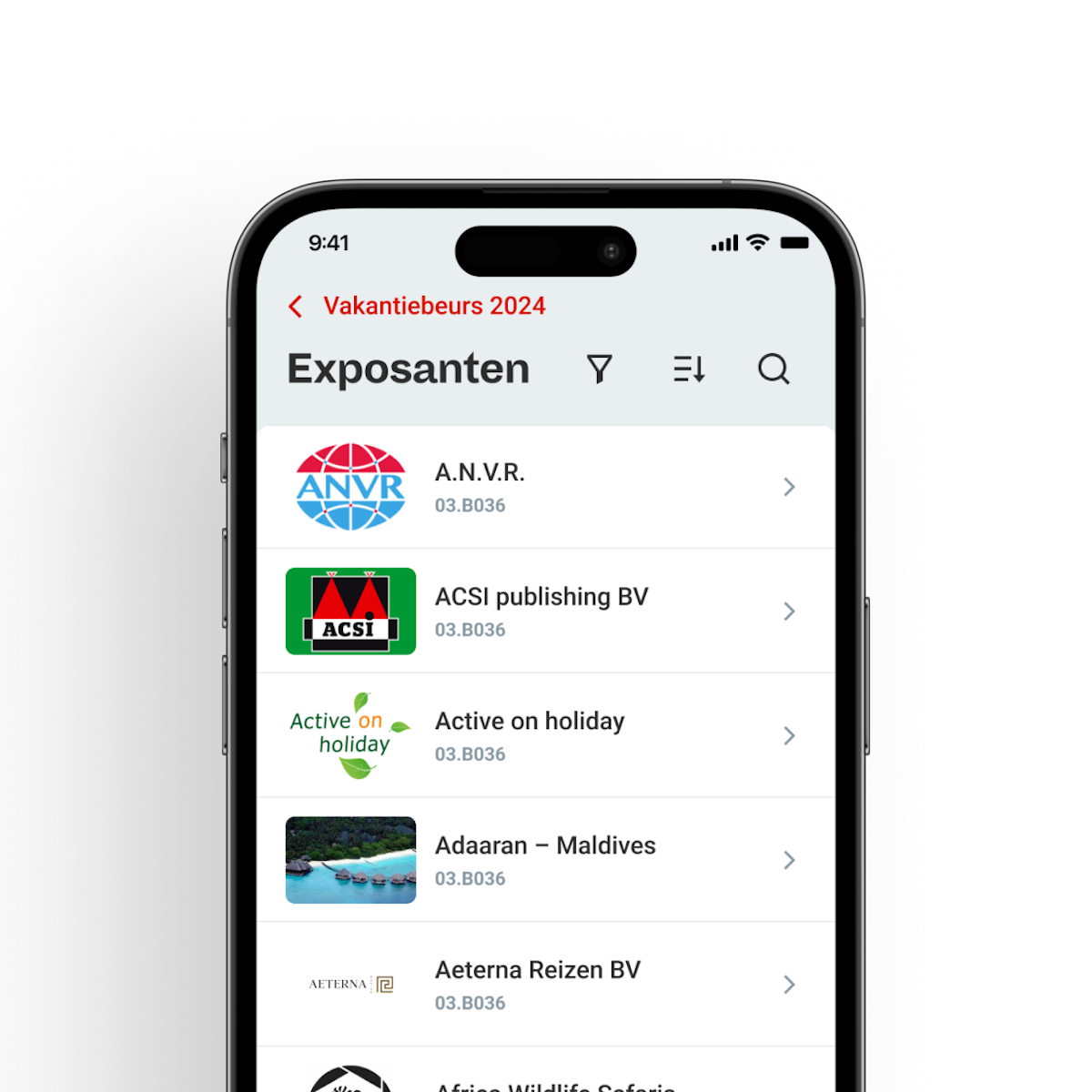 Impressie van de Jaarbeurs app