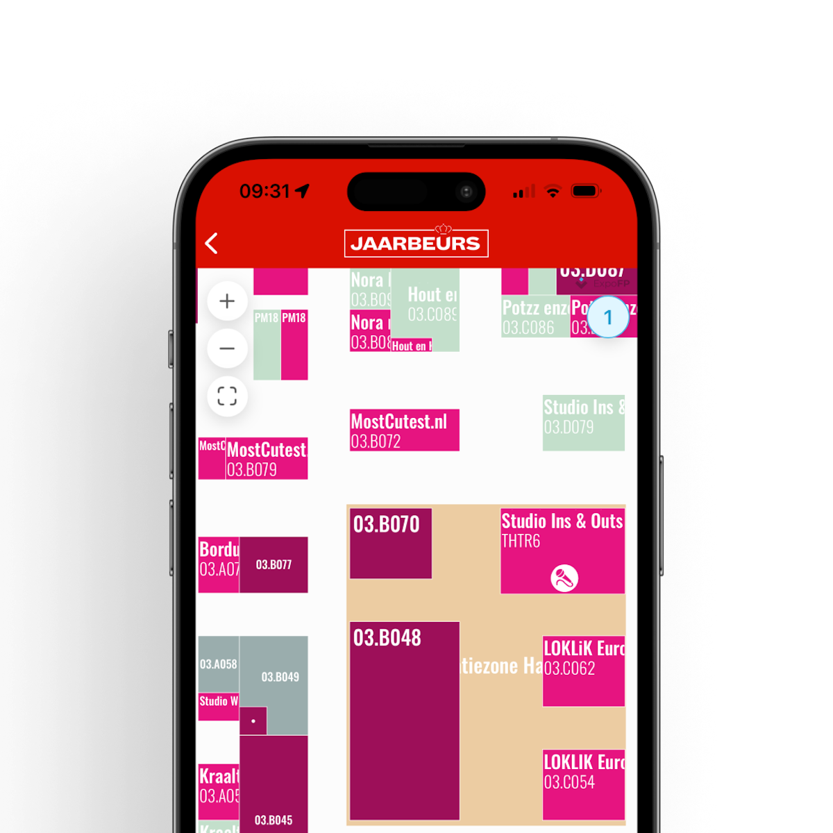 Impressie van de Jaarbeurs app