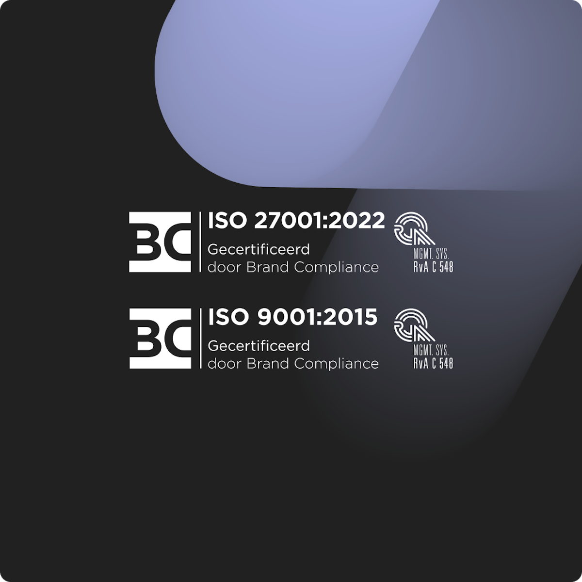 ISO 27001:2022 en 9001:2015 certificaties