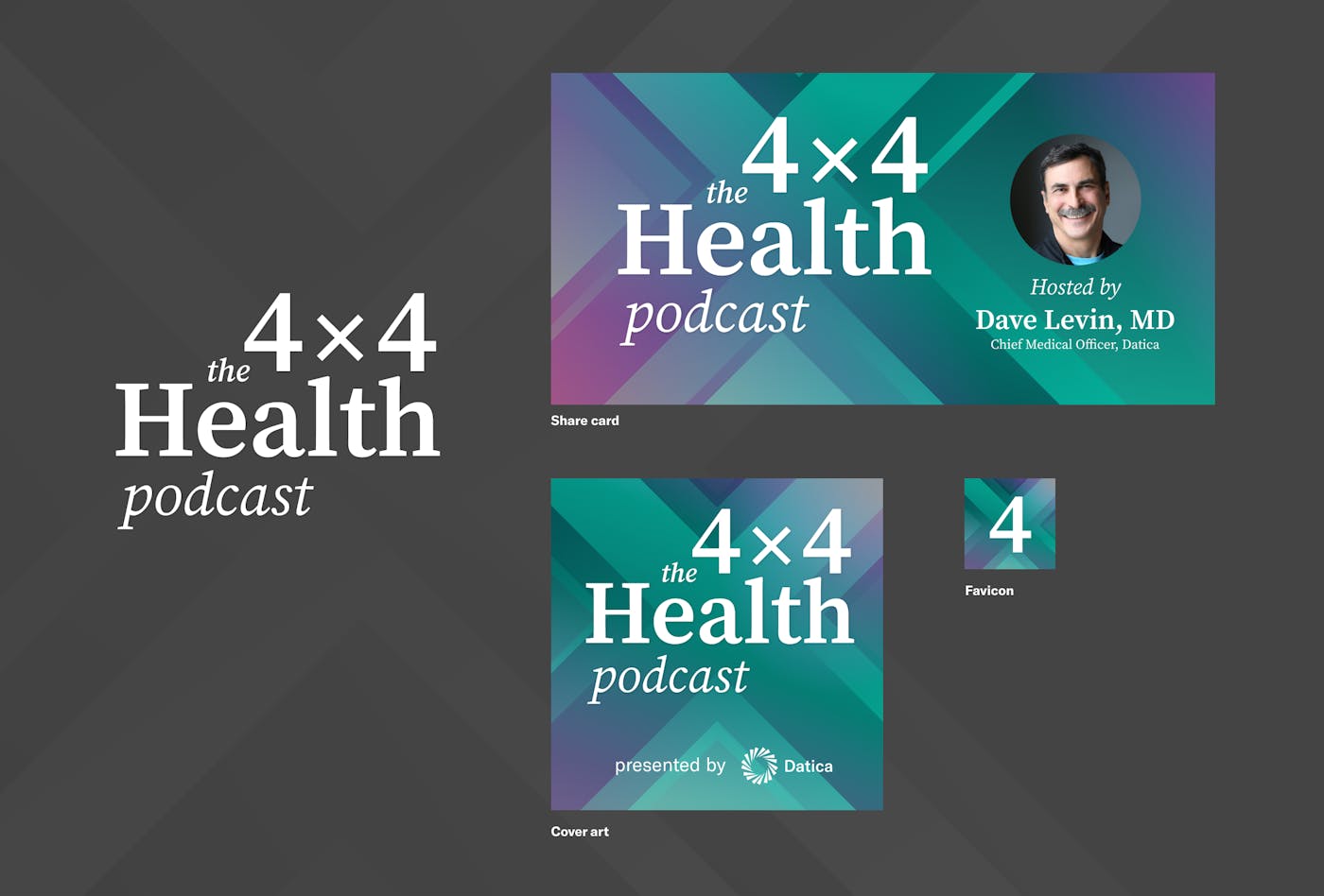 Core brand elements for the 4x4 Health podcast.