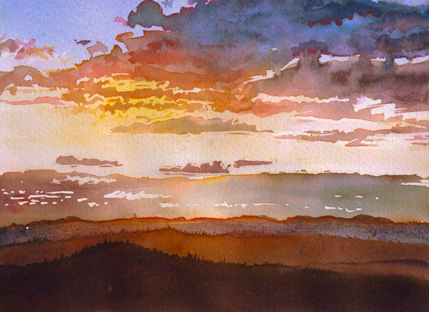 Watercolor sketch, Portland Oregon