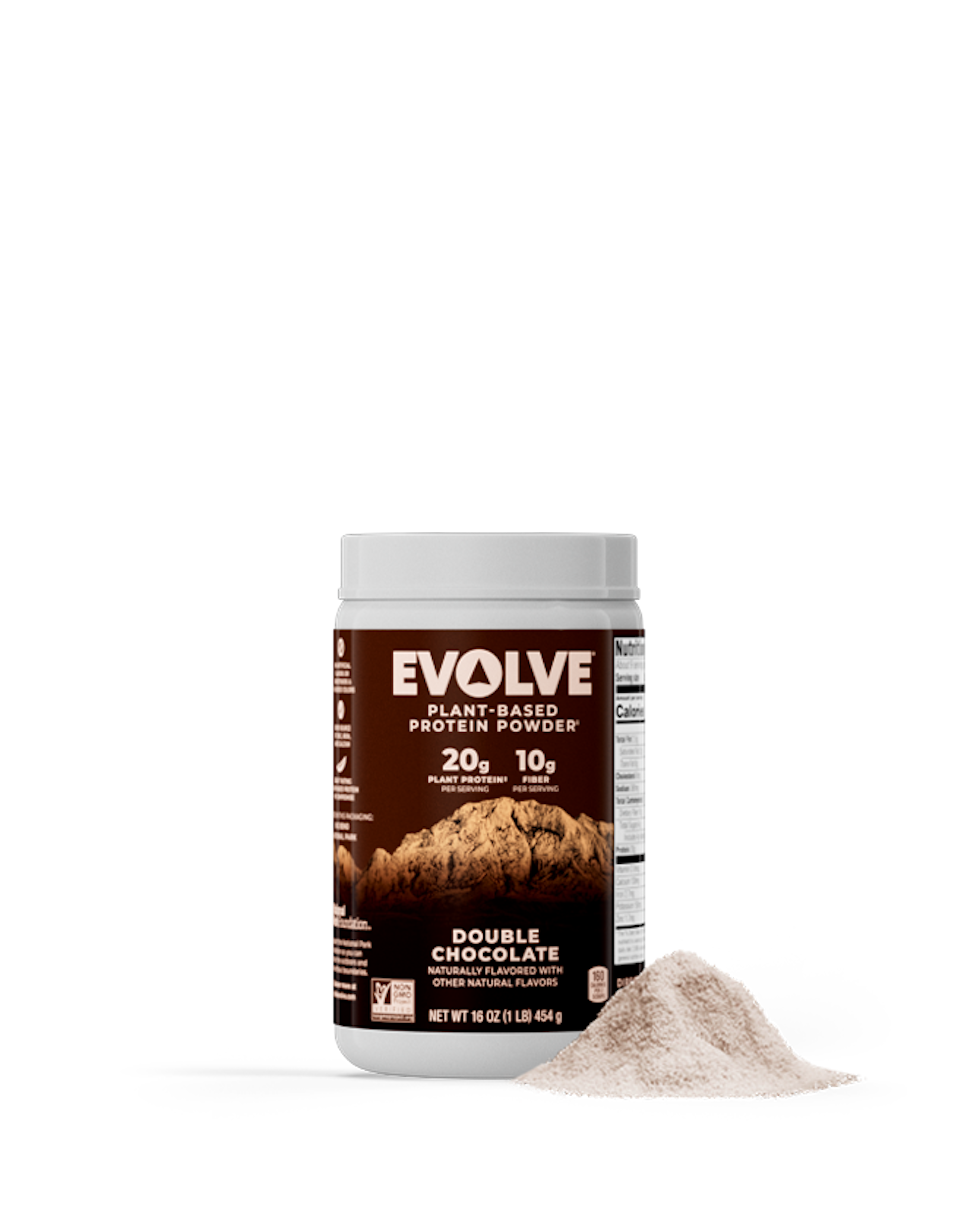 Evolve Protein Powder 1 pound canister Double Chocolate Product Tile