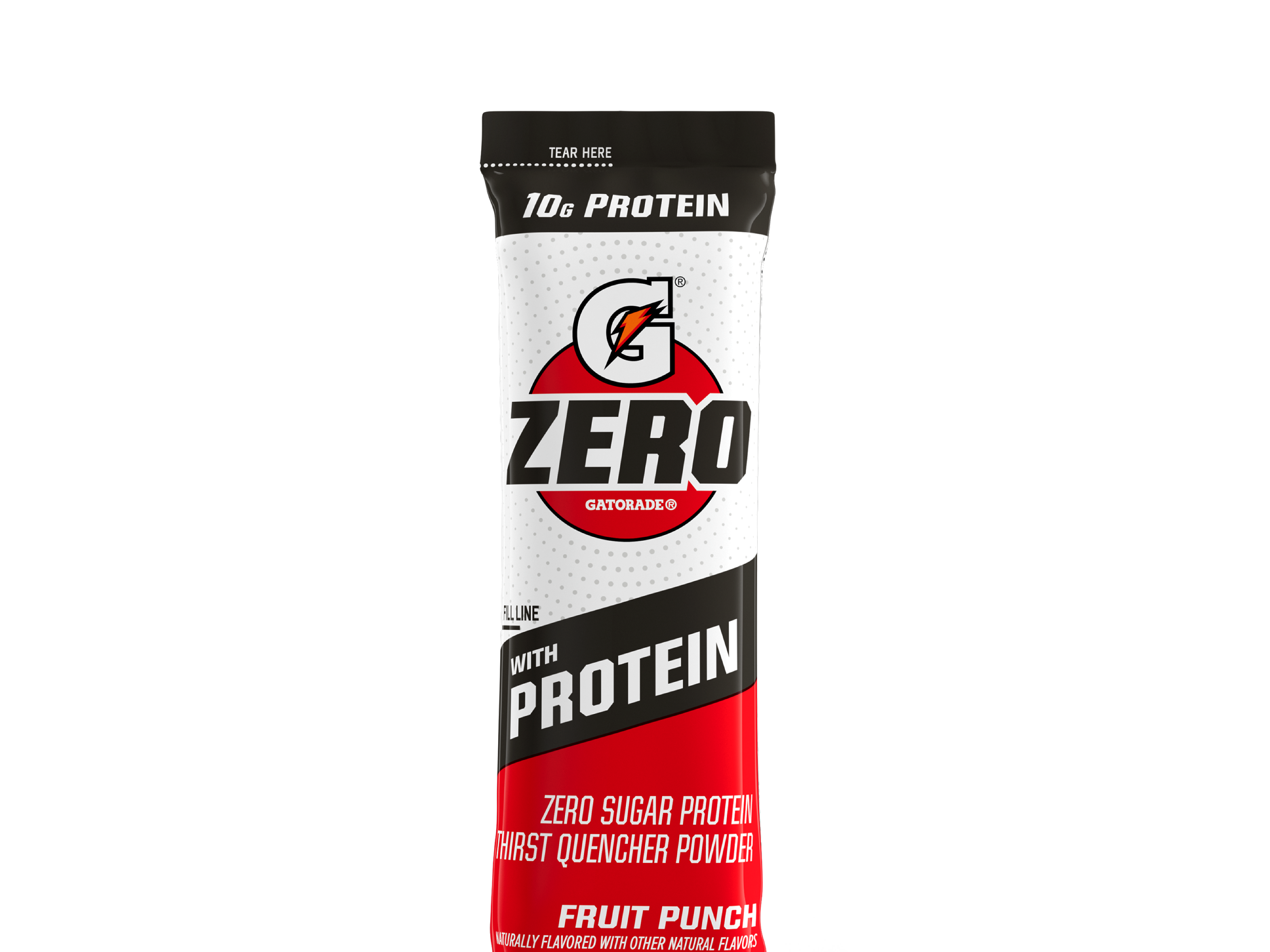 Gatorade zero with protein single serve powder fruit punch hero