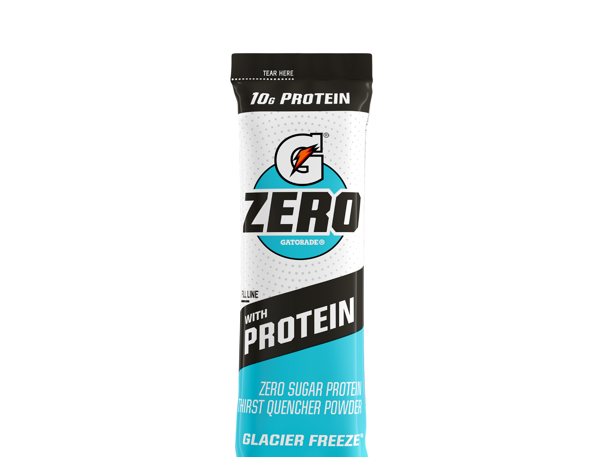Gatorade zero with protein single serve powder glacier freeze hero