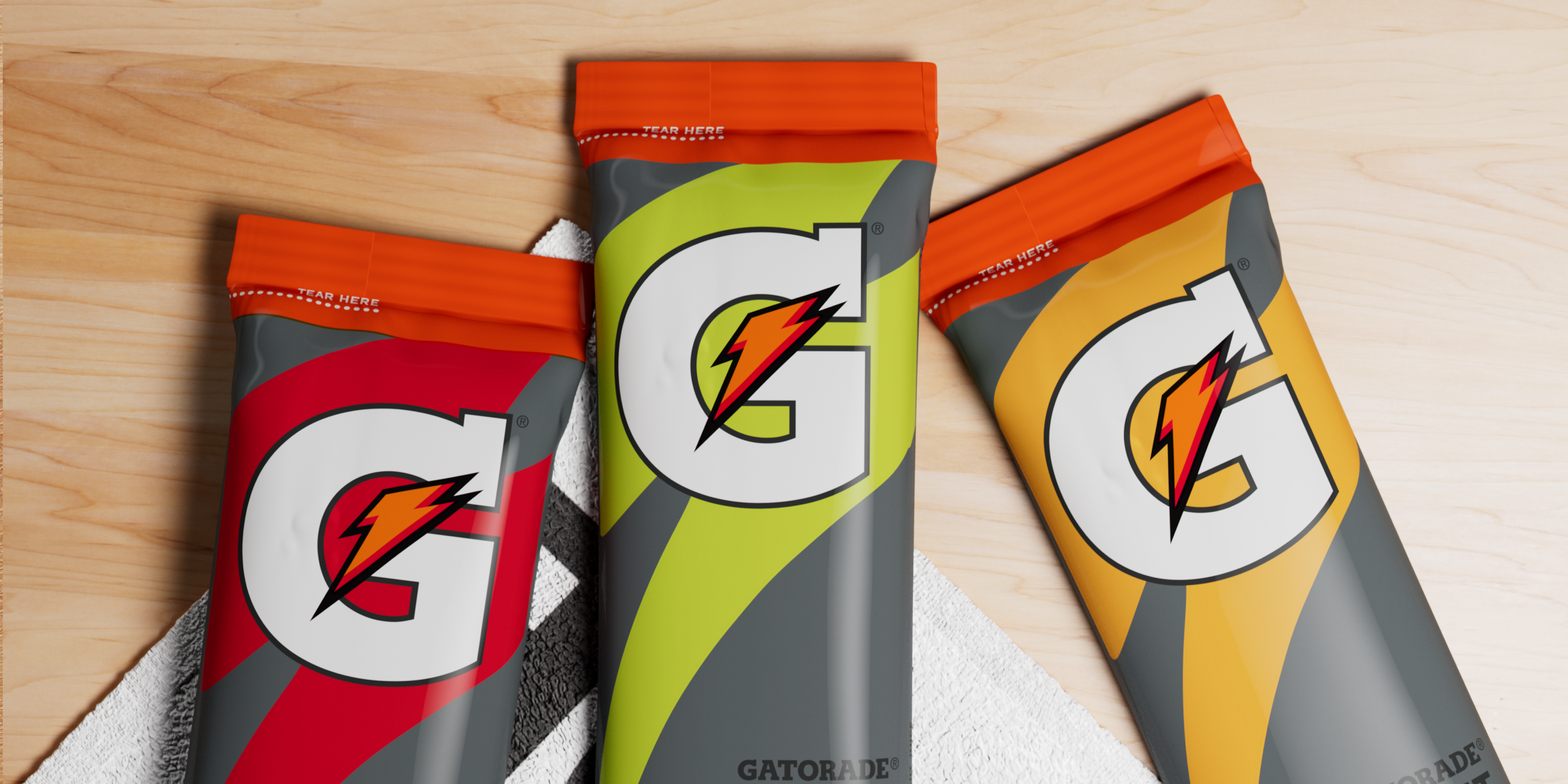 Gatorade Thirst Quencher Single Serve Powders Fruit Punch, Lemon Lime and Orange