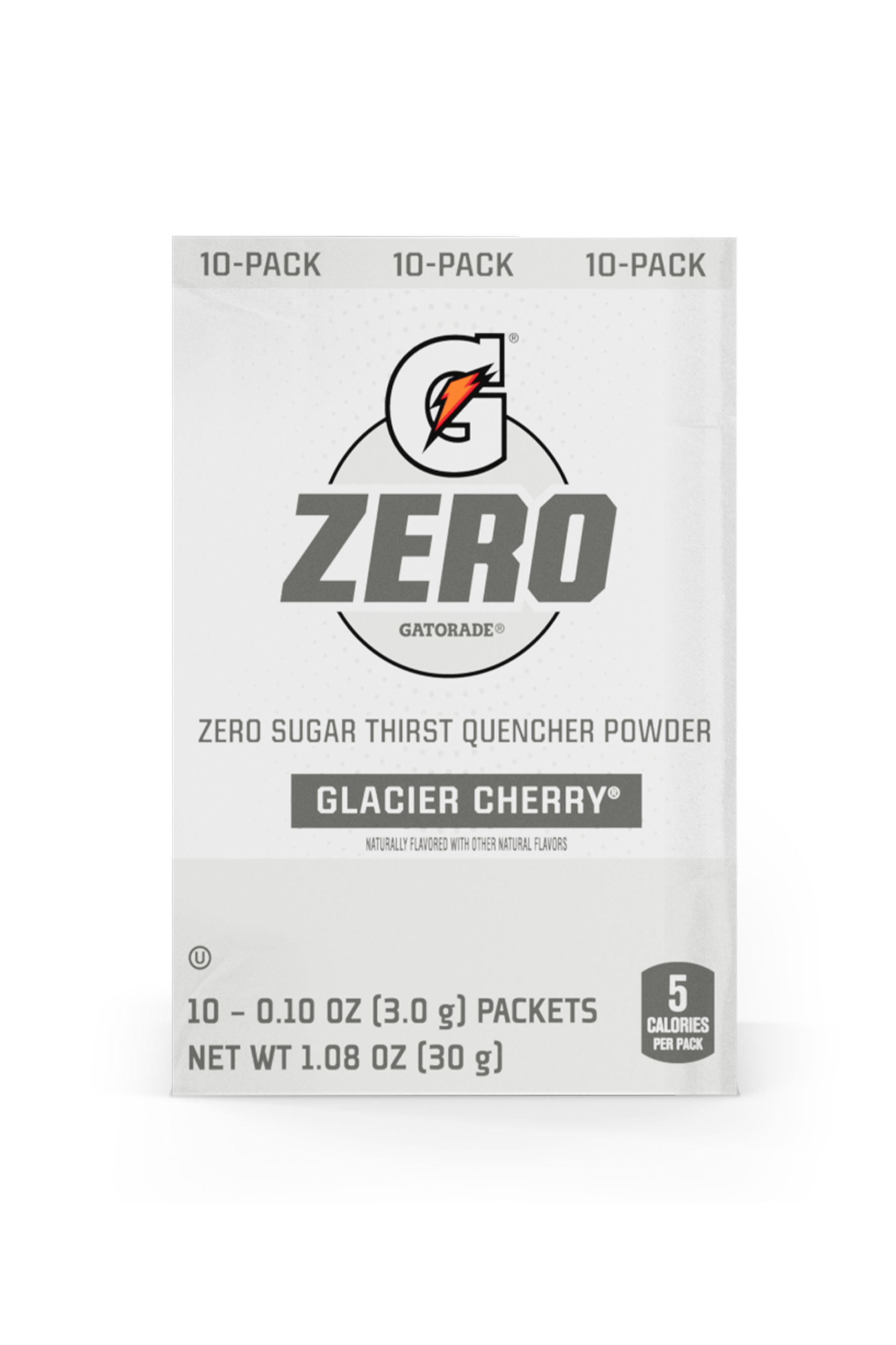 Gatorade zero glacier cherry powder box of 10