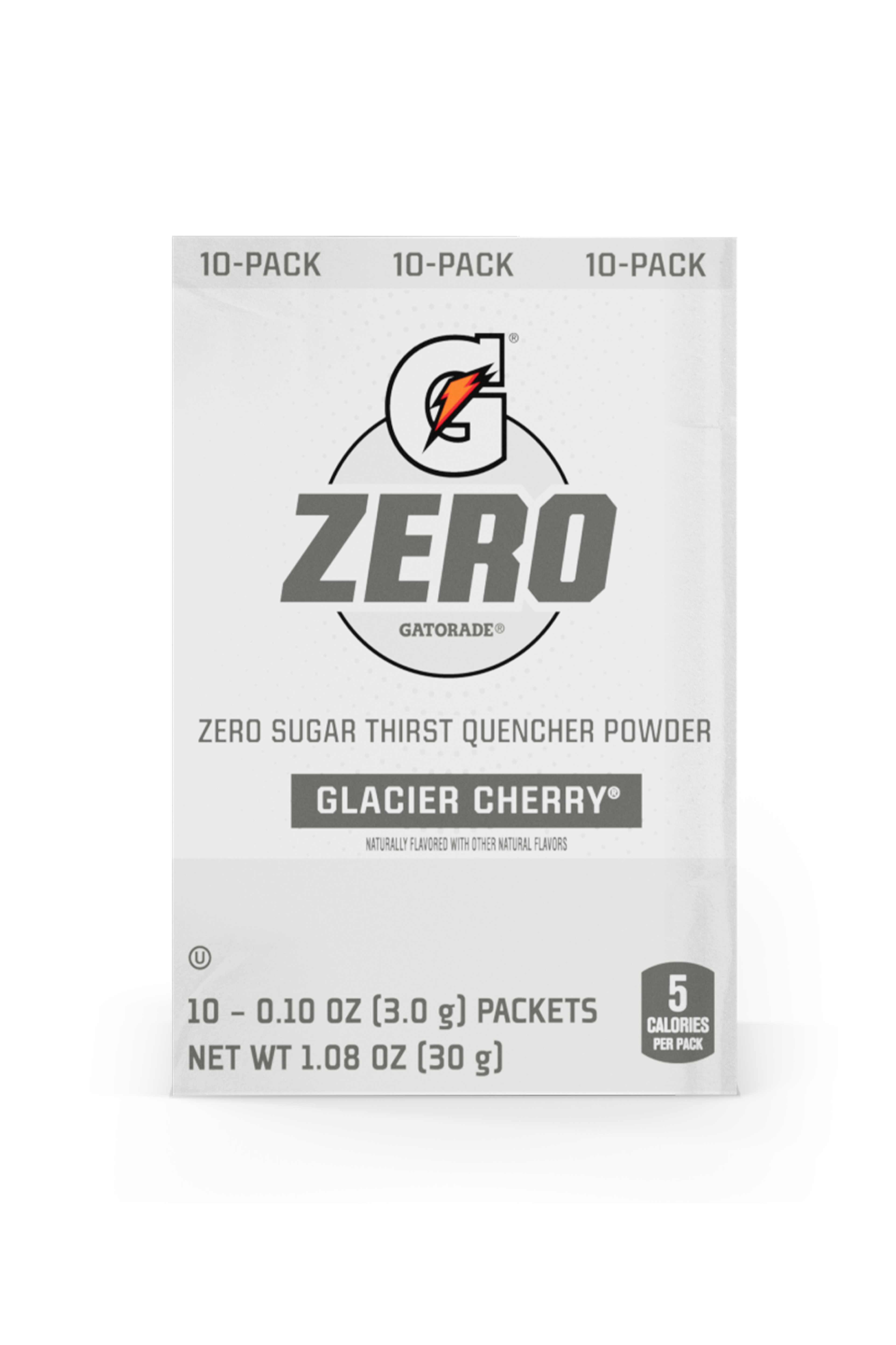 Gatorade Zero Sugar Thirst Quencher Single Serve Powder Glacier Cherry 10 Pack