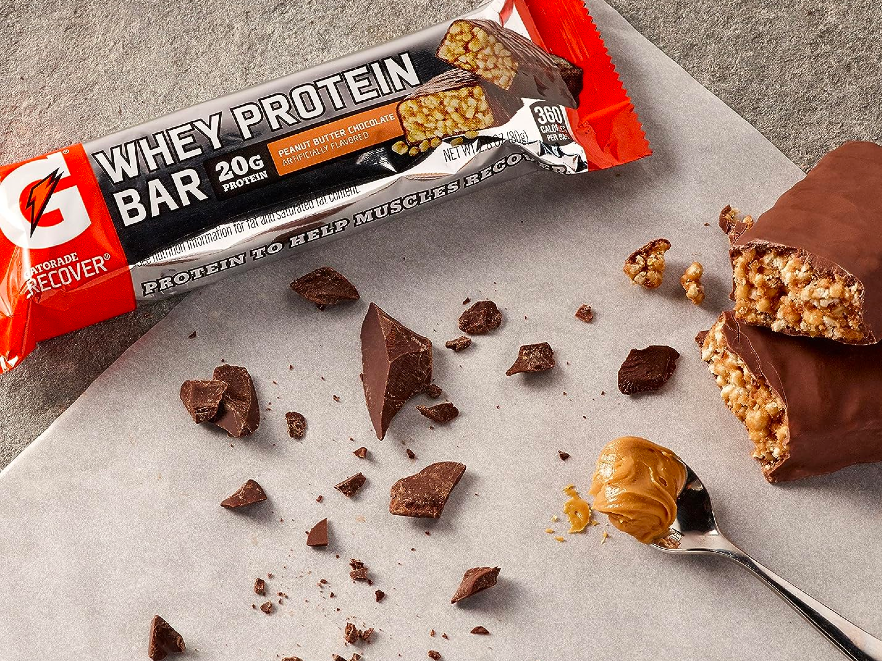 Protein bar with peanut butter and chocolate