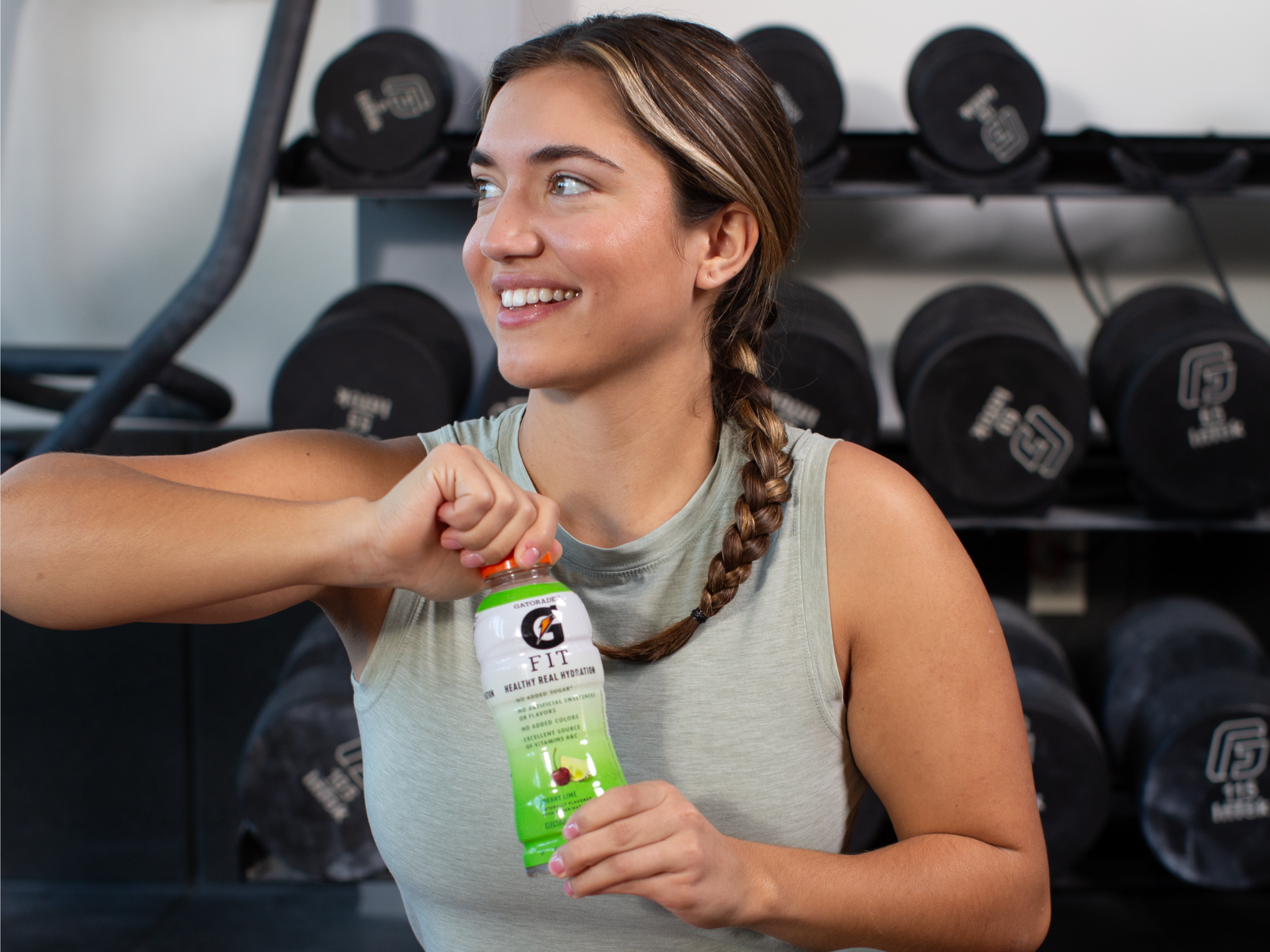 Athlete drinking Gatorade Fit