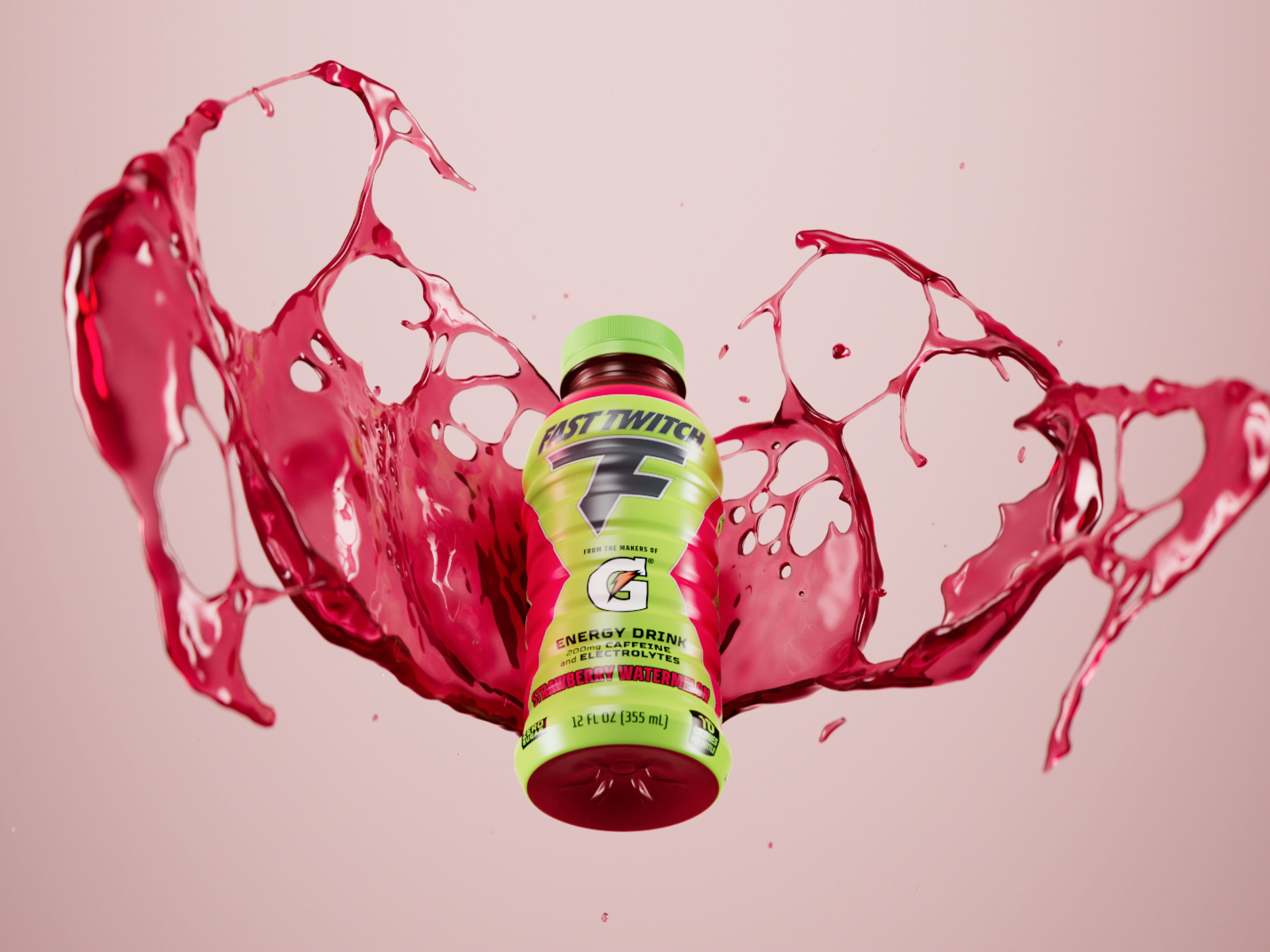 Fast twitch ready to drink strawberry watermelon bottle