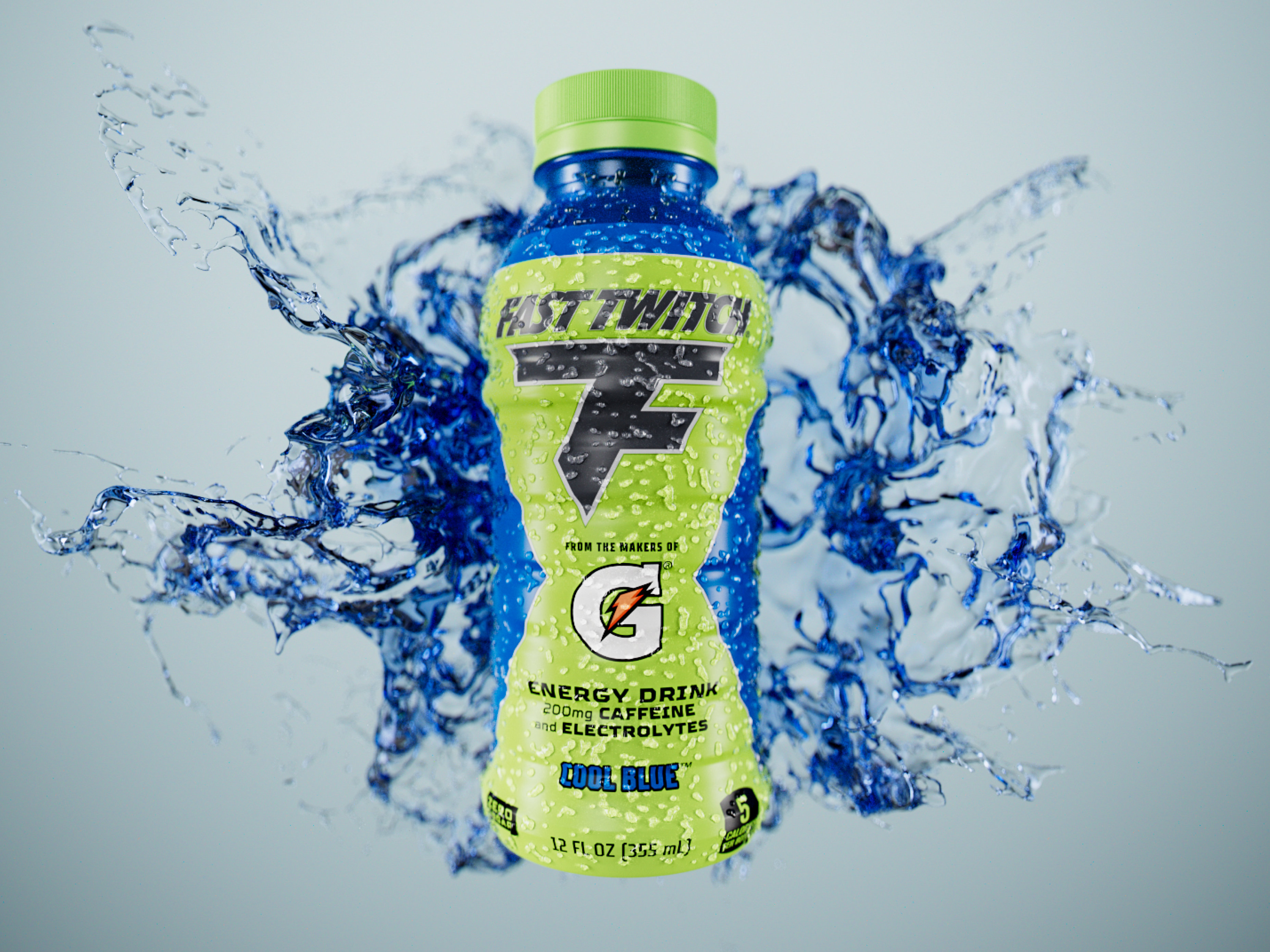 Fast twitch ready to drink cool blue bottle