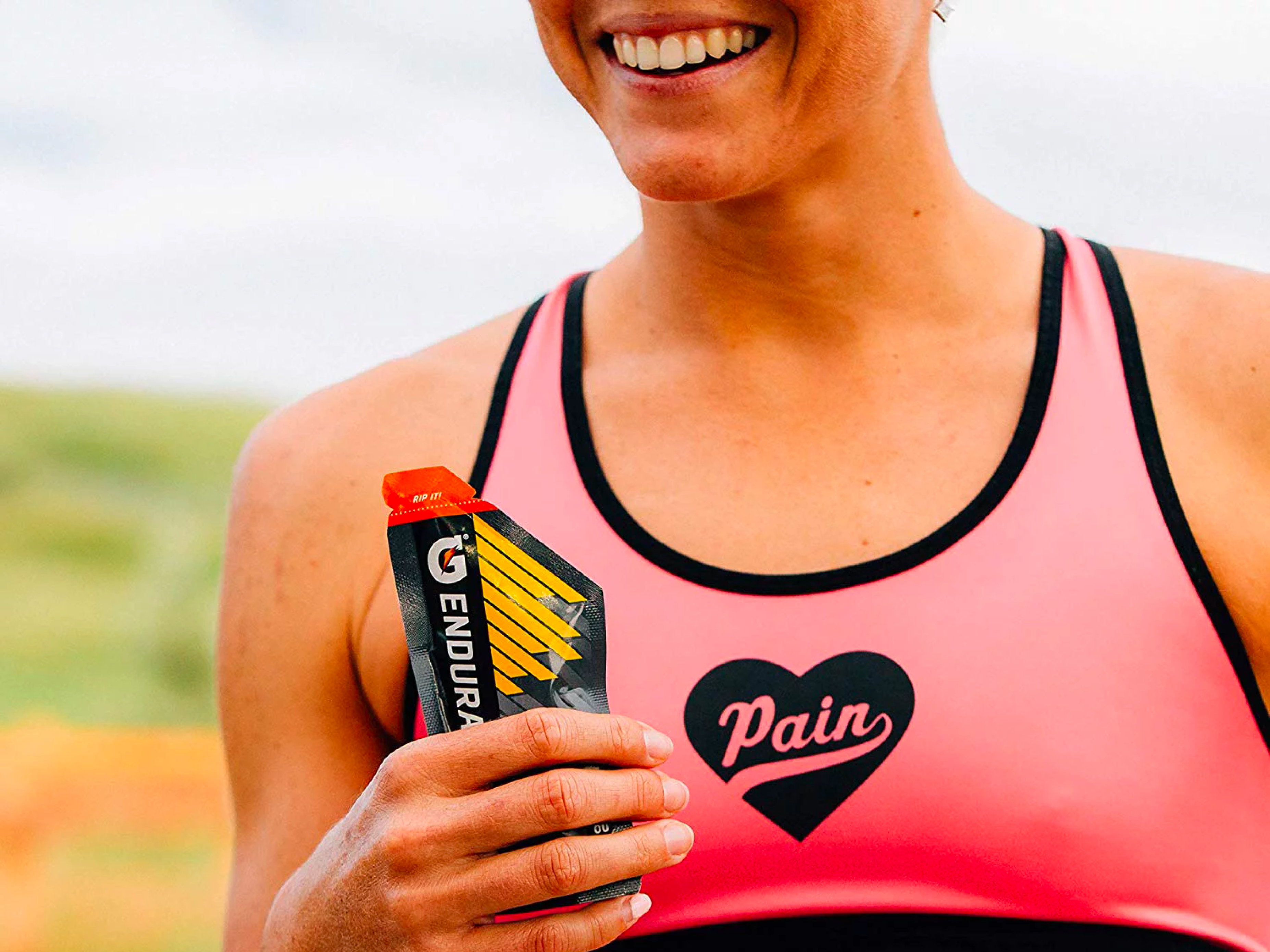 Endurance Energy Gel Cherry Lime with Athlete