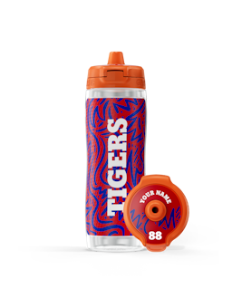 Gatorade ID Bottle with Red and Royal Blue zigzag pattern and lid with customizable name and number