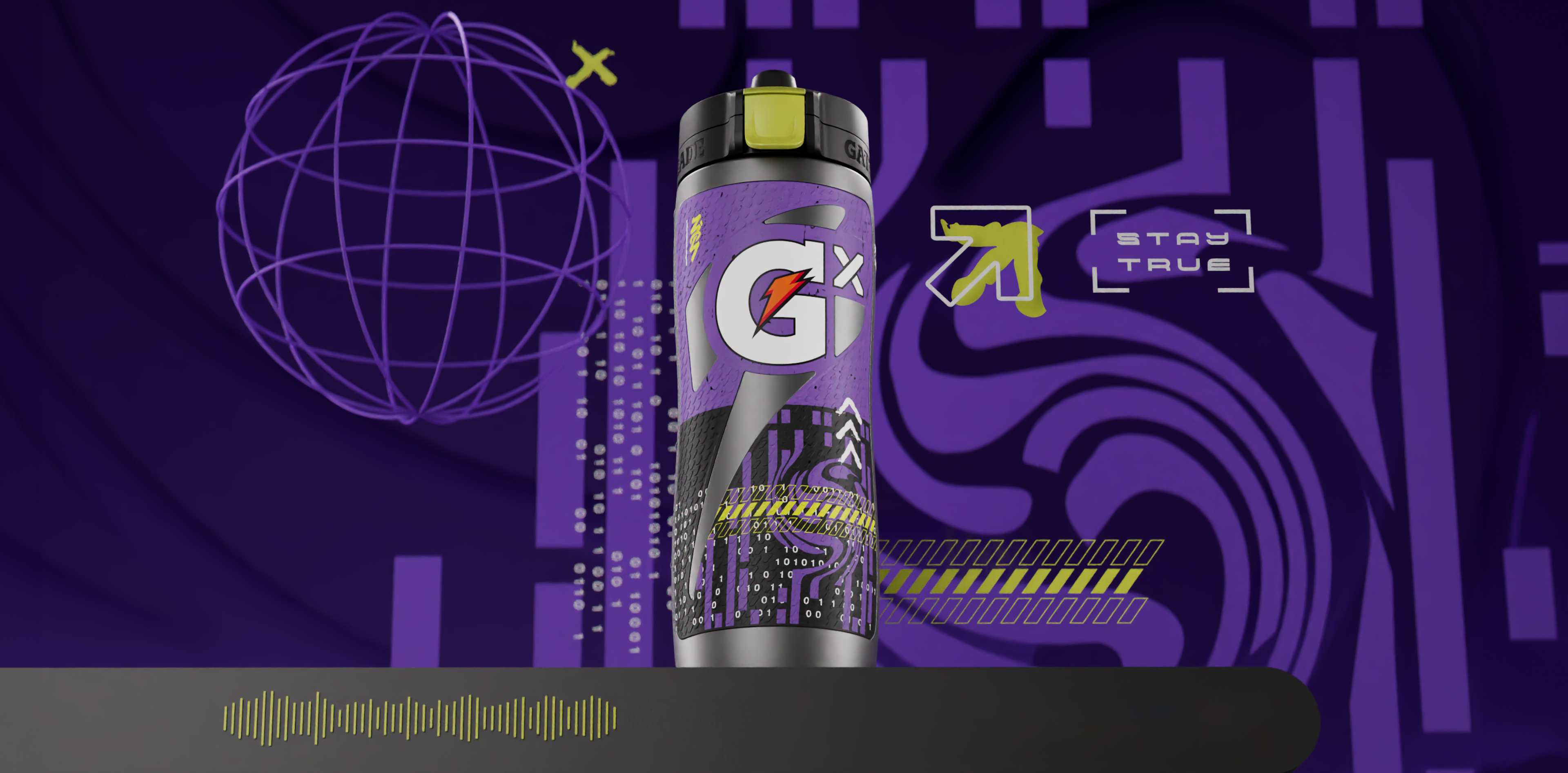 The Zion Williamson Smart Bottle with purple graphics on the background