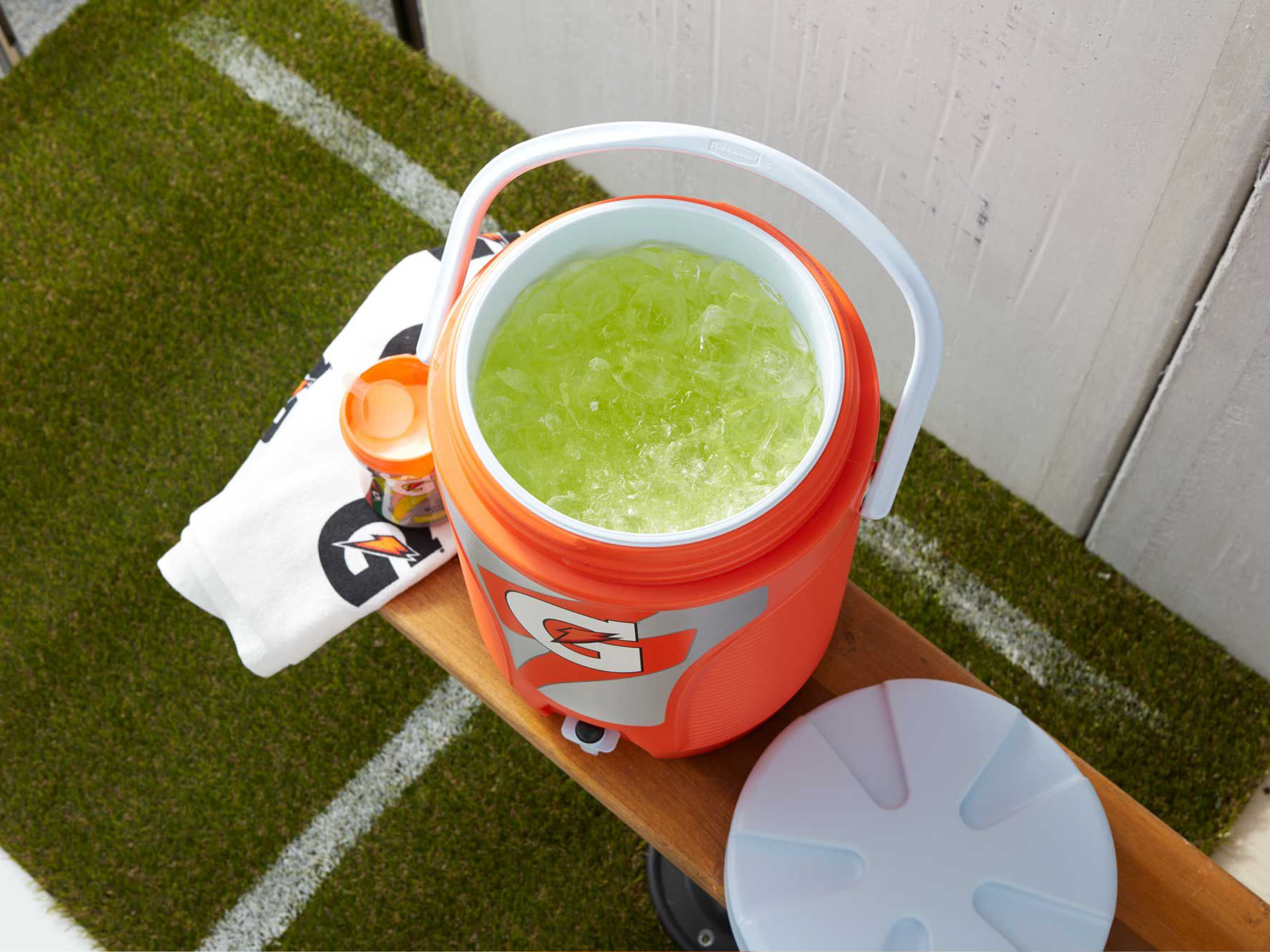 Gatorade Sideline Cooler on a bench