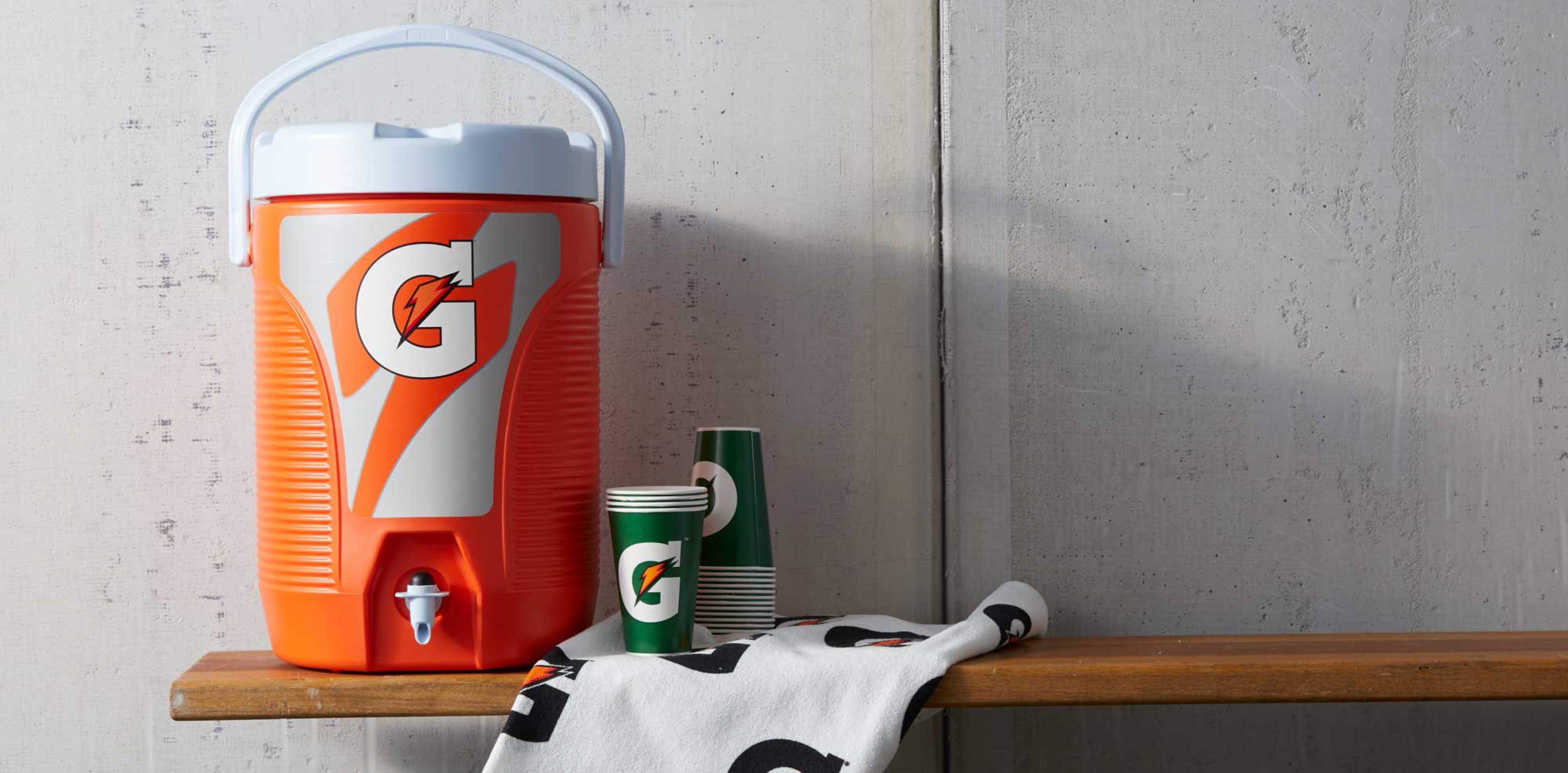 Gatorade Sideline Cooler on a bench