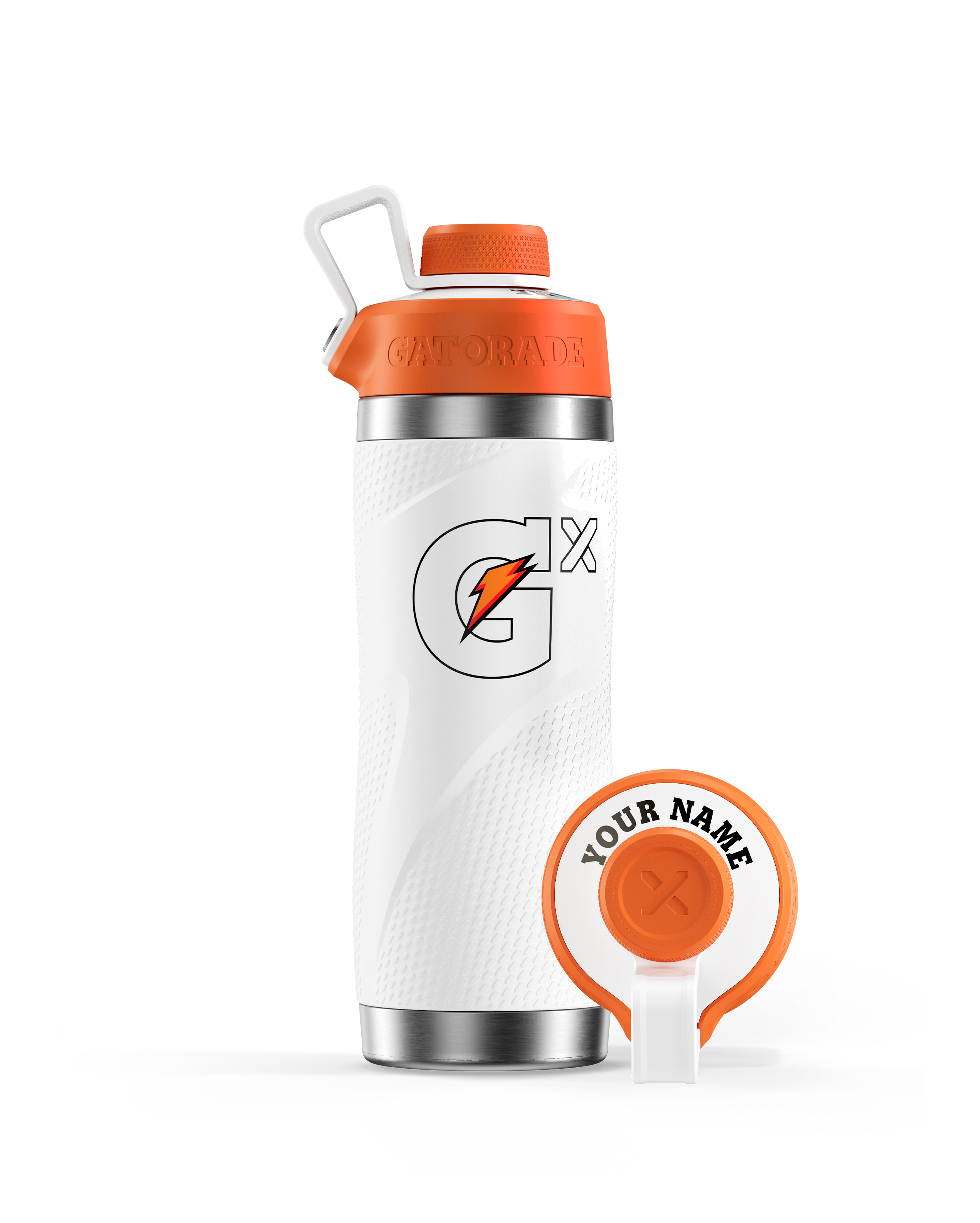 Gx Stainless Steel White Bottle with Lid