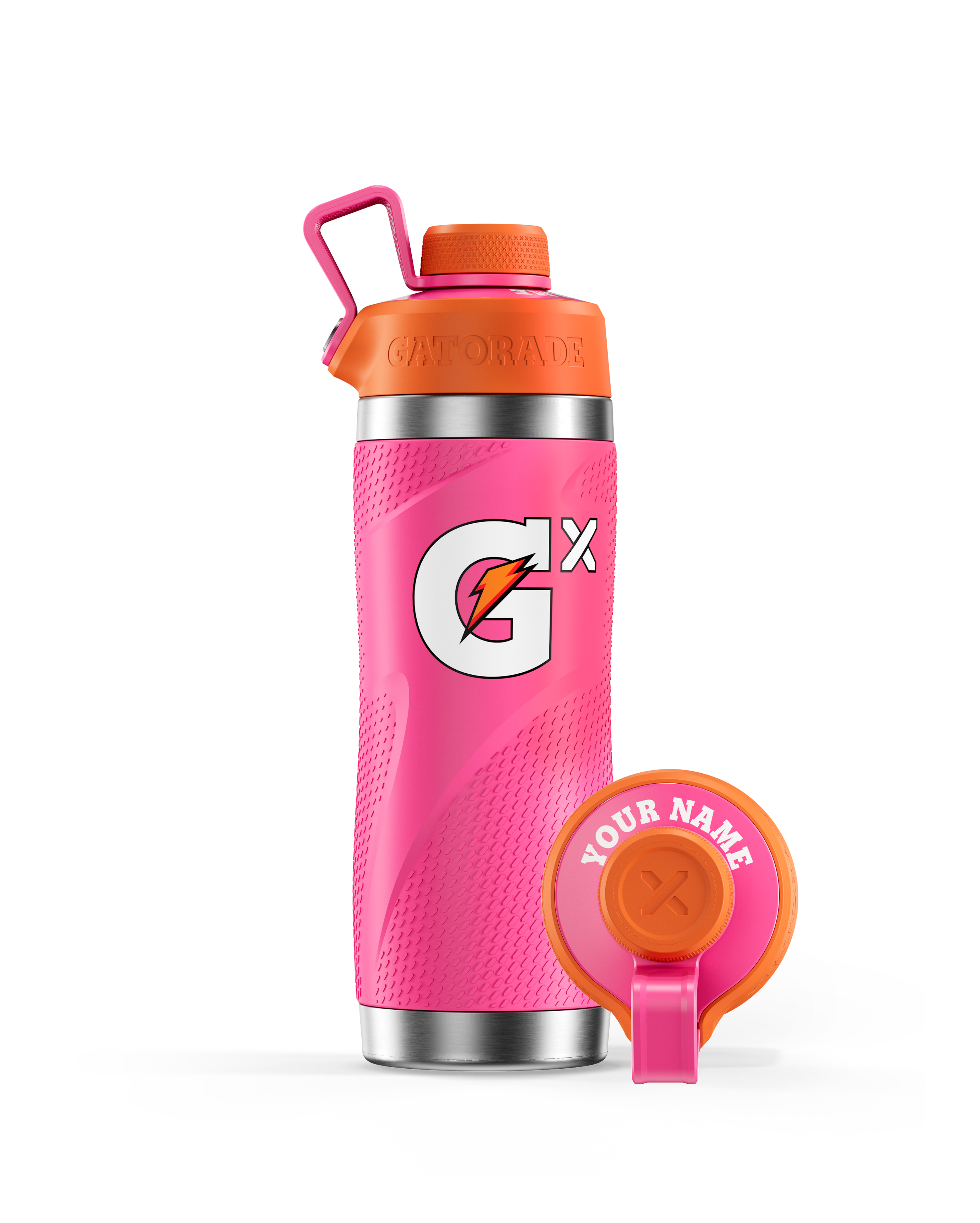 Gx Stainless Steel Pink Bottle with Lid