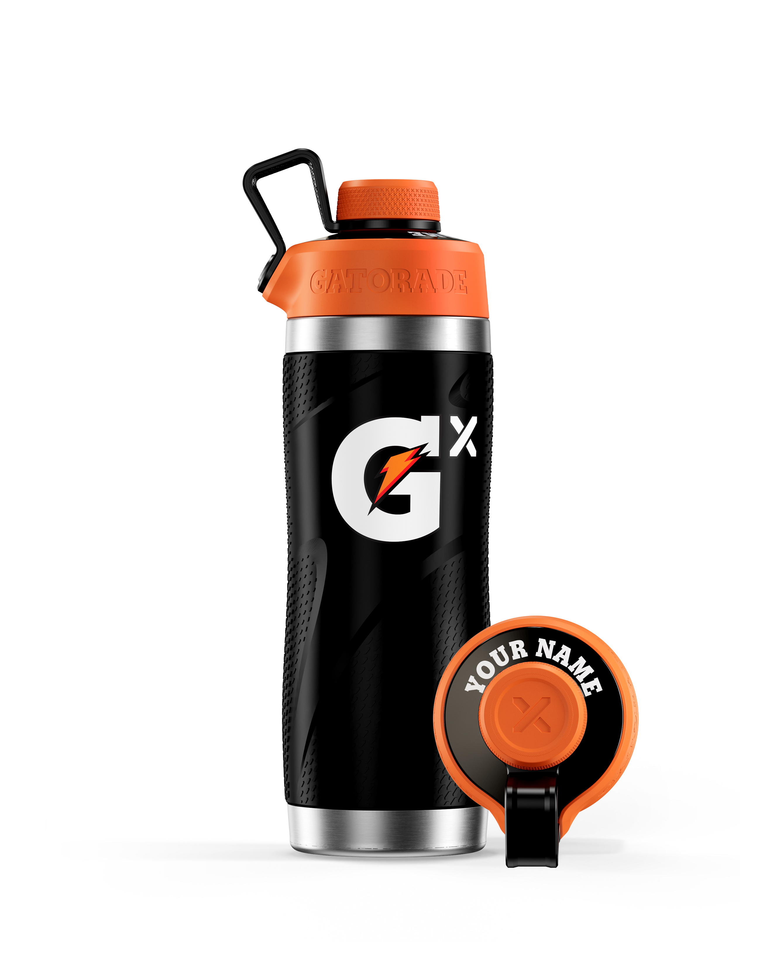 Gx Stainless Steel Black Bottle with Lid