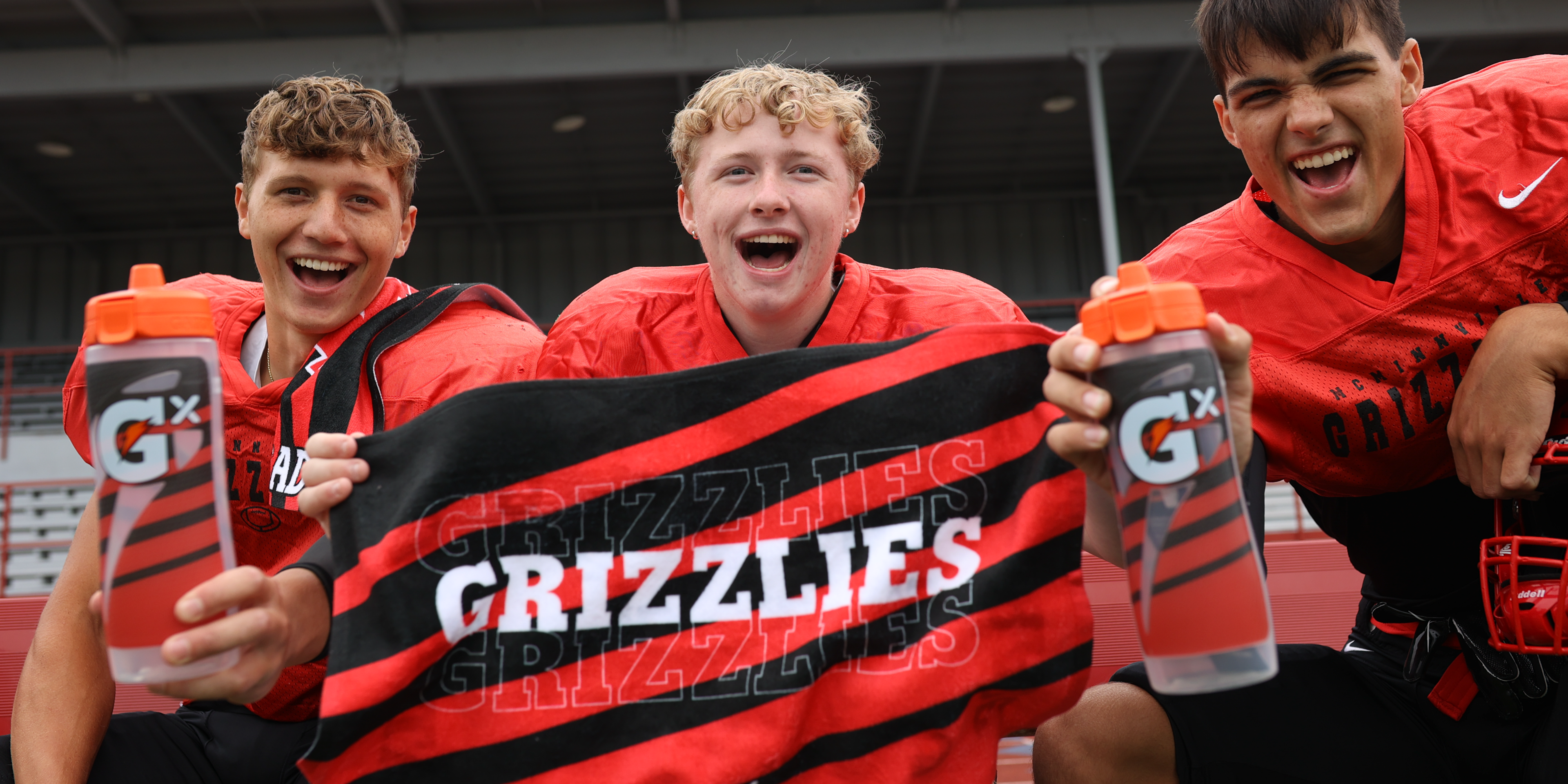 Athletes with Gatorade ID towel
