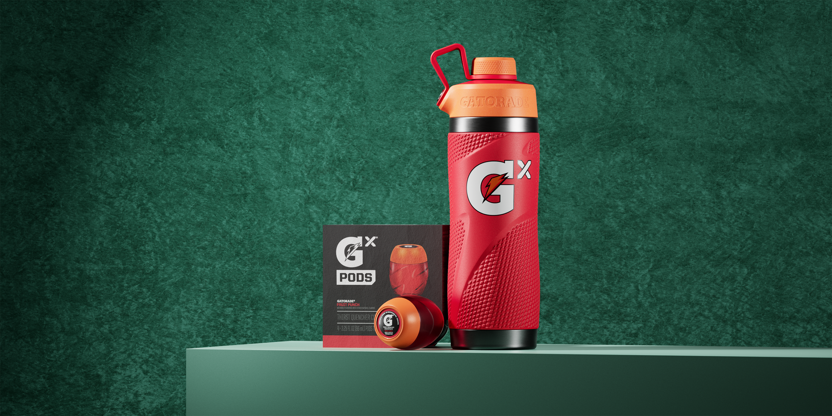 Holiday page red gx stainless steel bottle and pods