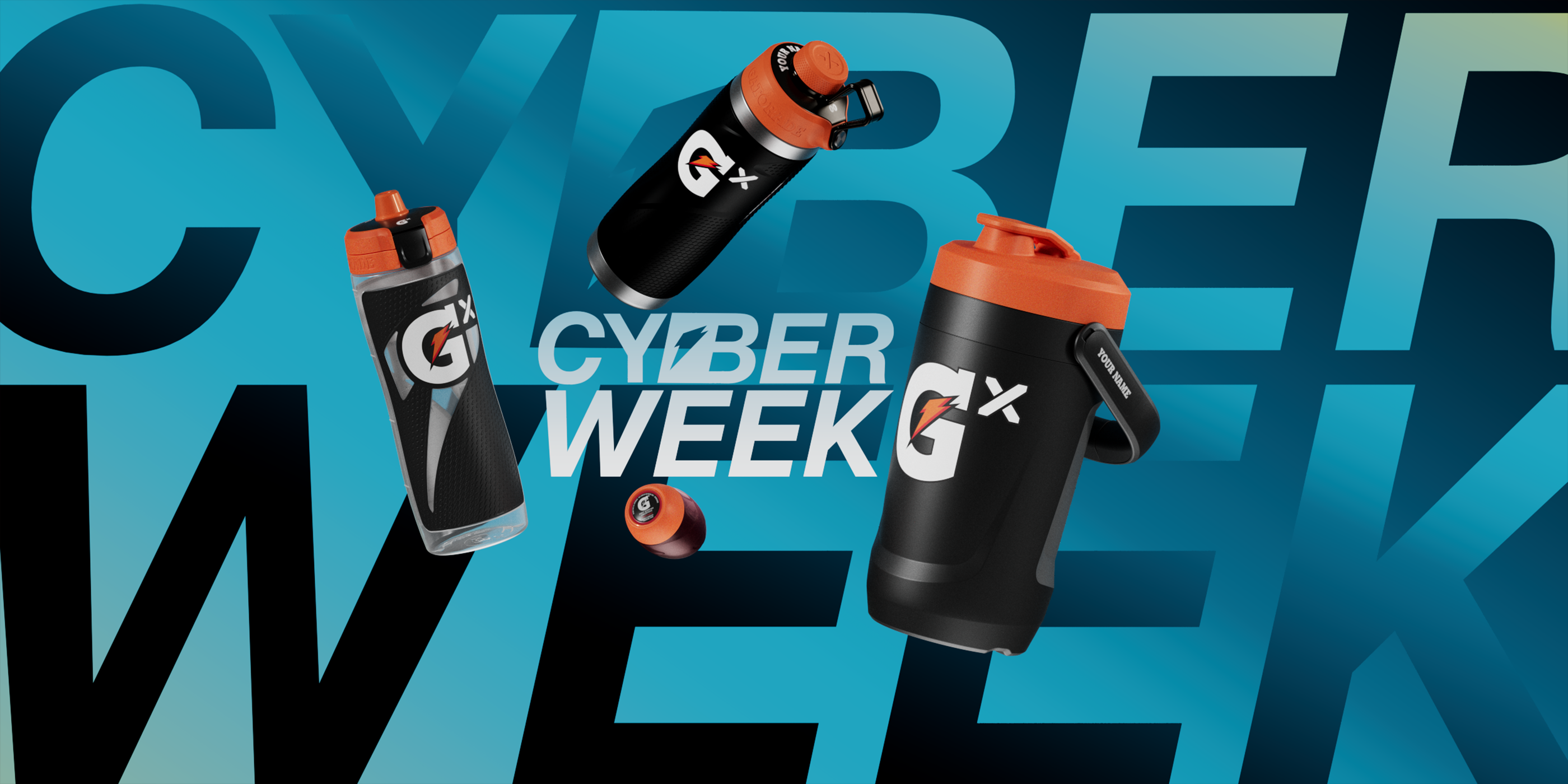 cyber week black gx squeeze bottle, black gx stainless steel bottle and black gx jug