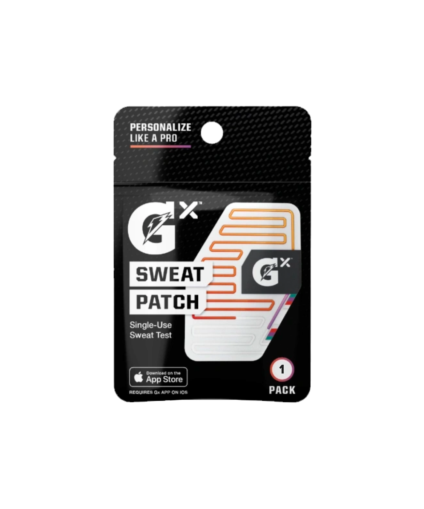 Single count sweat patch packaging.