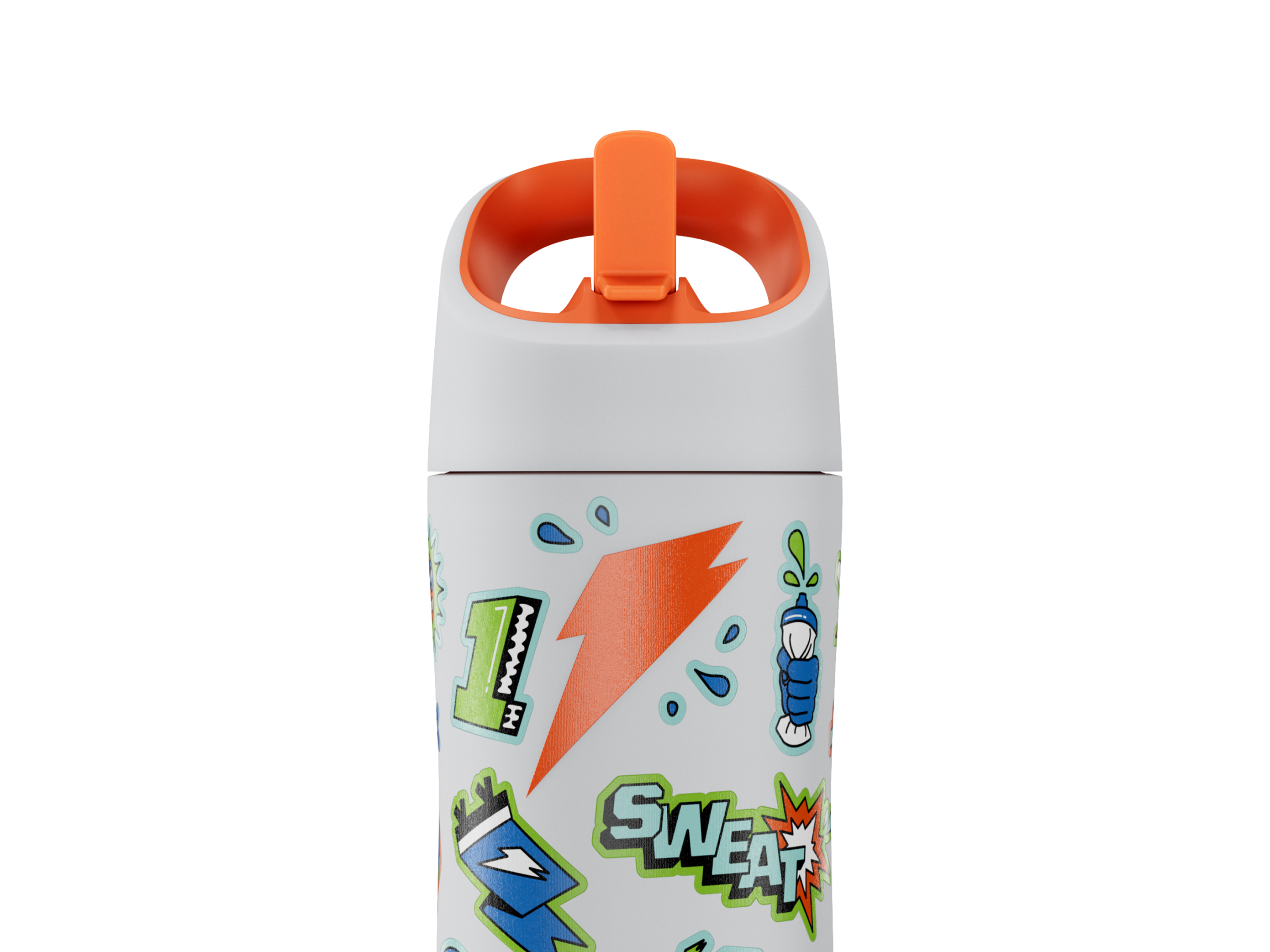 Rookie bottle in white with stickers