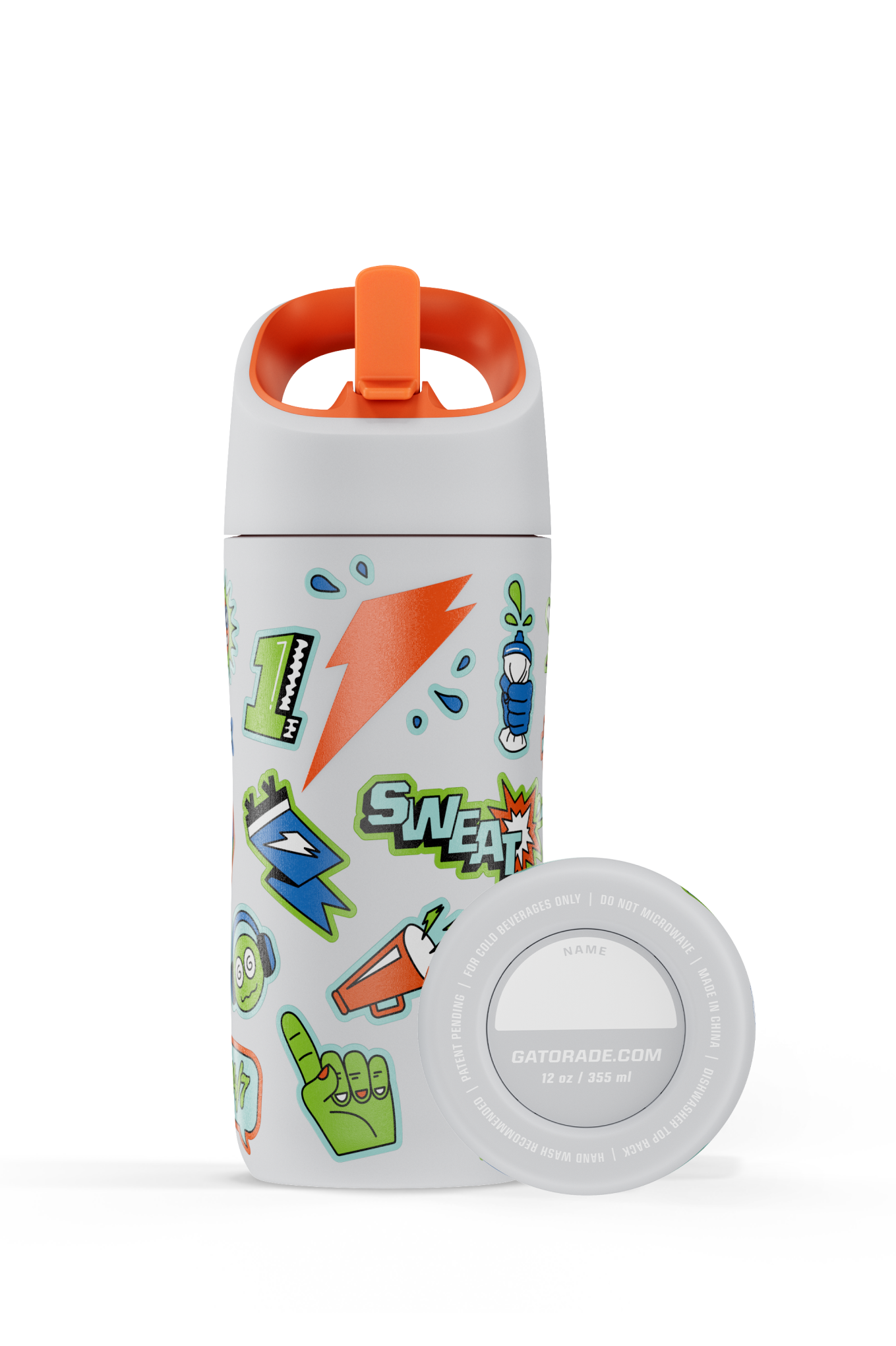 Rookie bottle in white with stickers