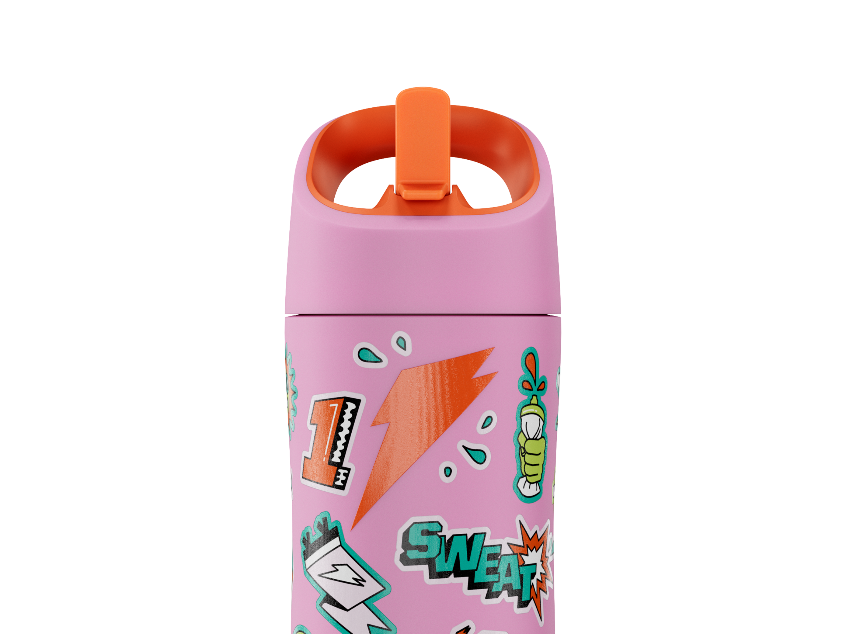 Rookie bottle in pink with stickers