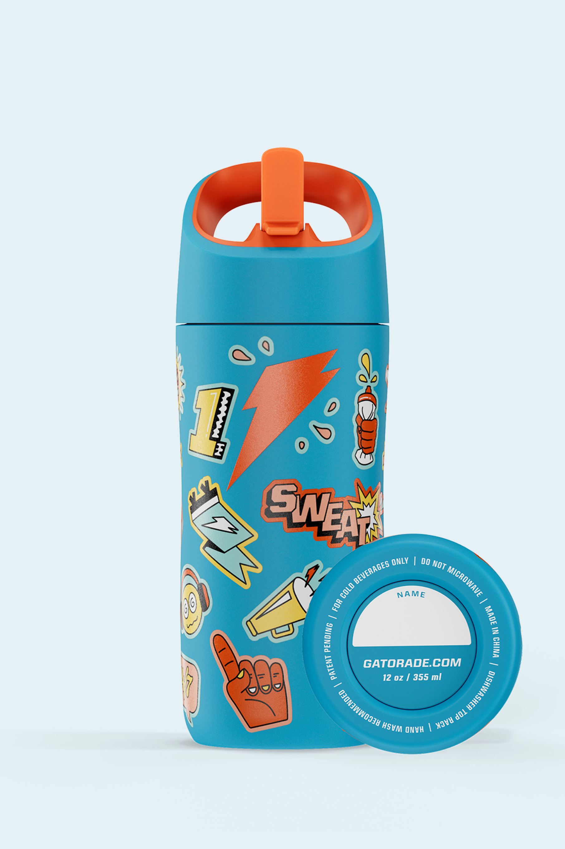 Rookie bottle in blue with stickers