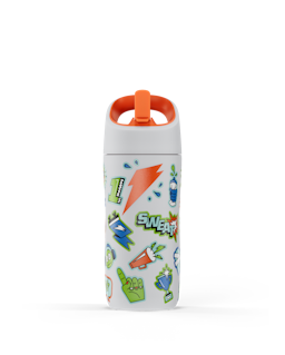 Rookie bottle in white with stickers