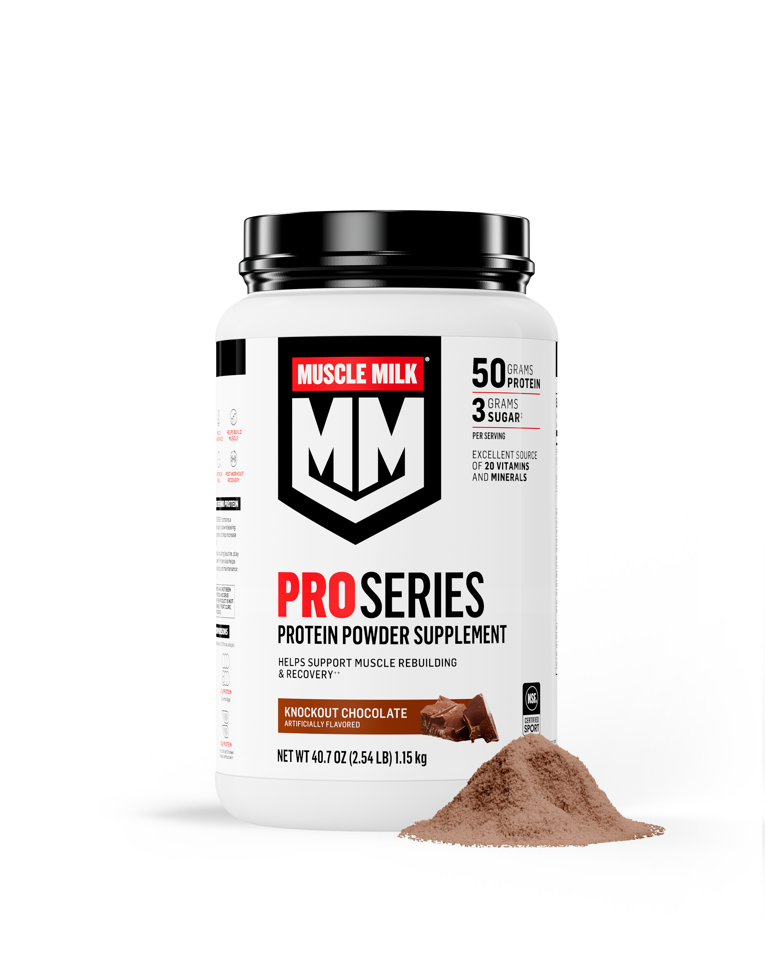Muscle Milk Pro Series Knockout Chocolate Protein Powder Canister