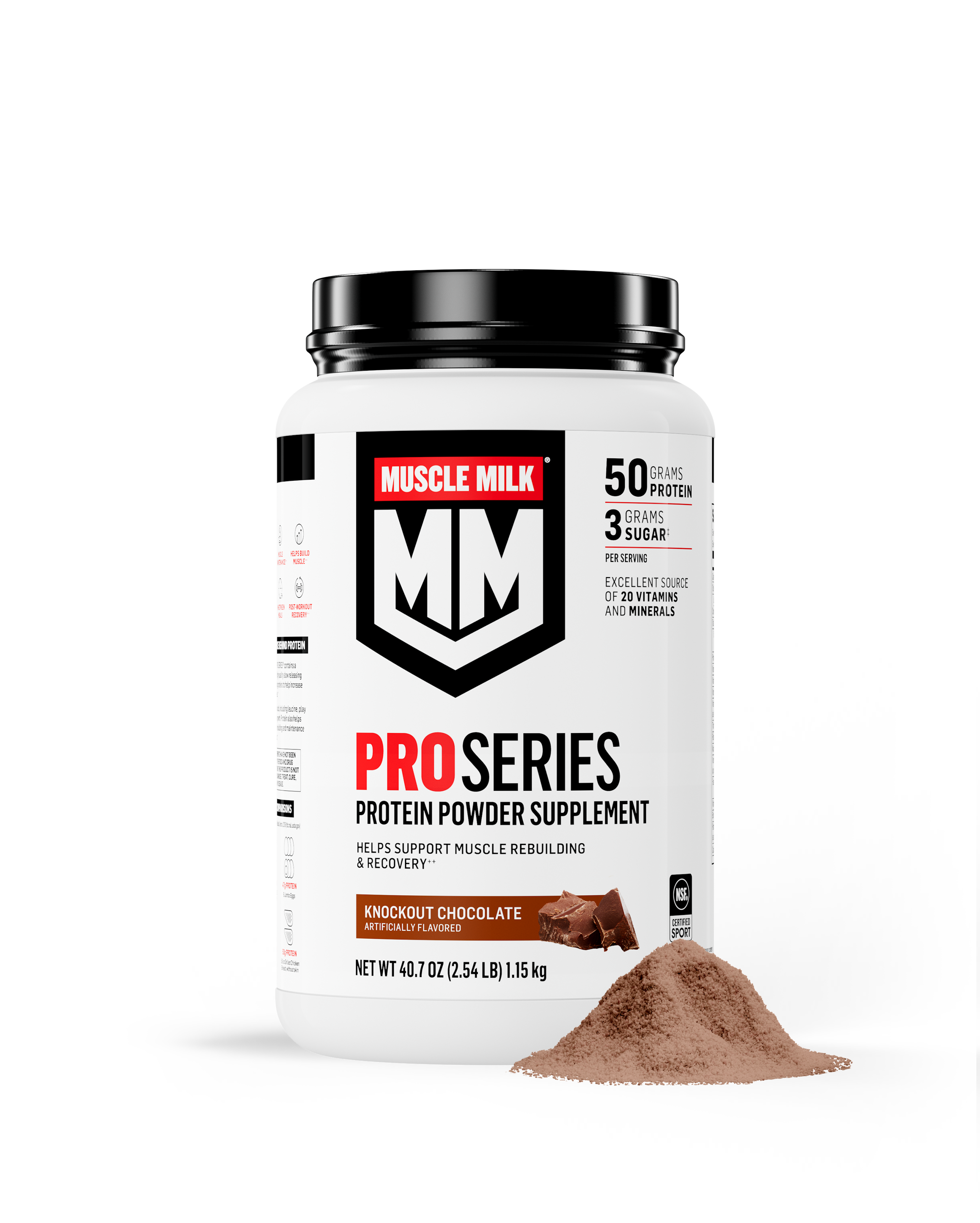 Muscle Milk Pro Series Knockout Chocolate Protein Powder Canister