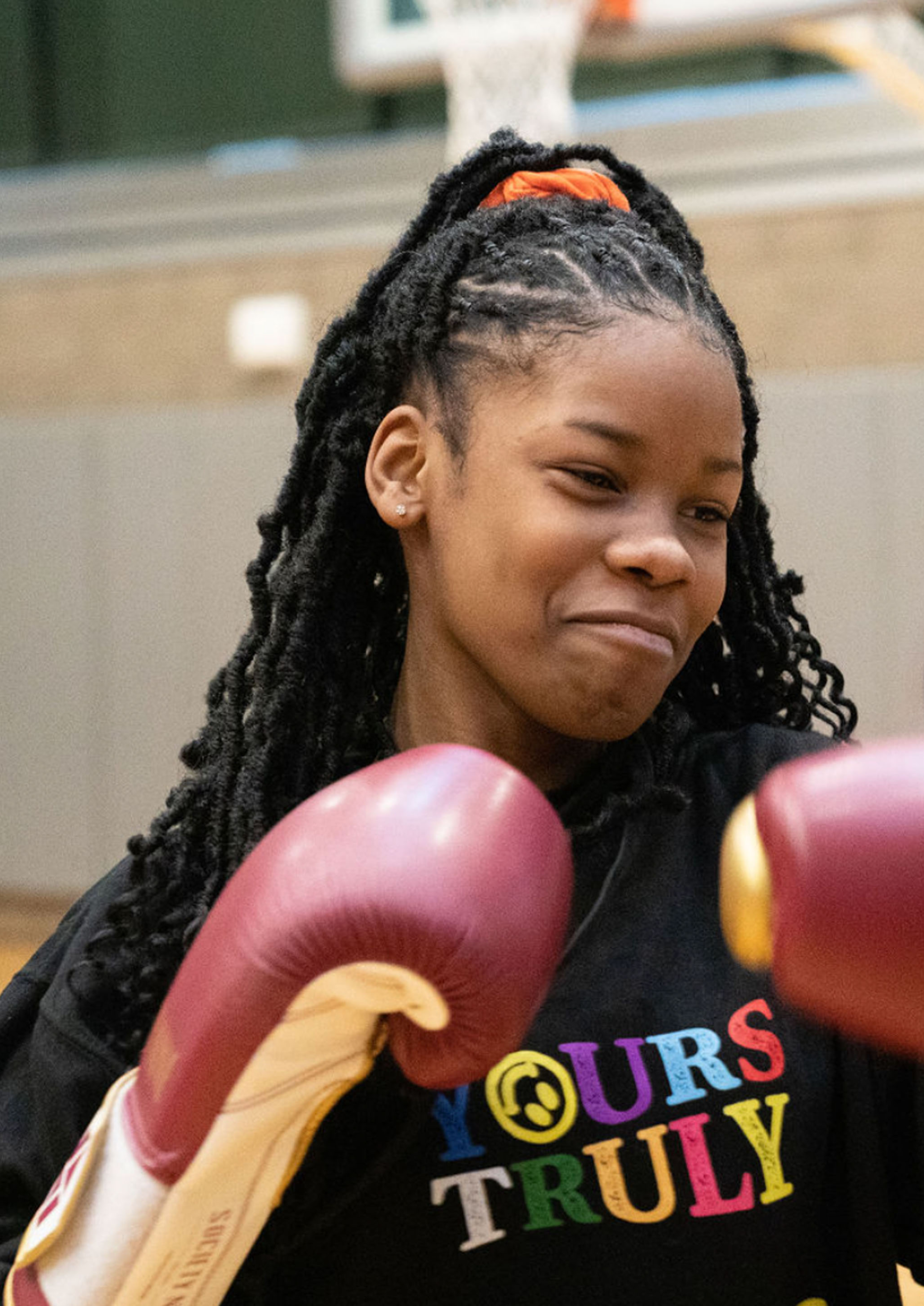 Athlete with boxing gloves