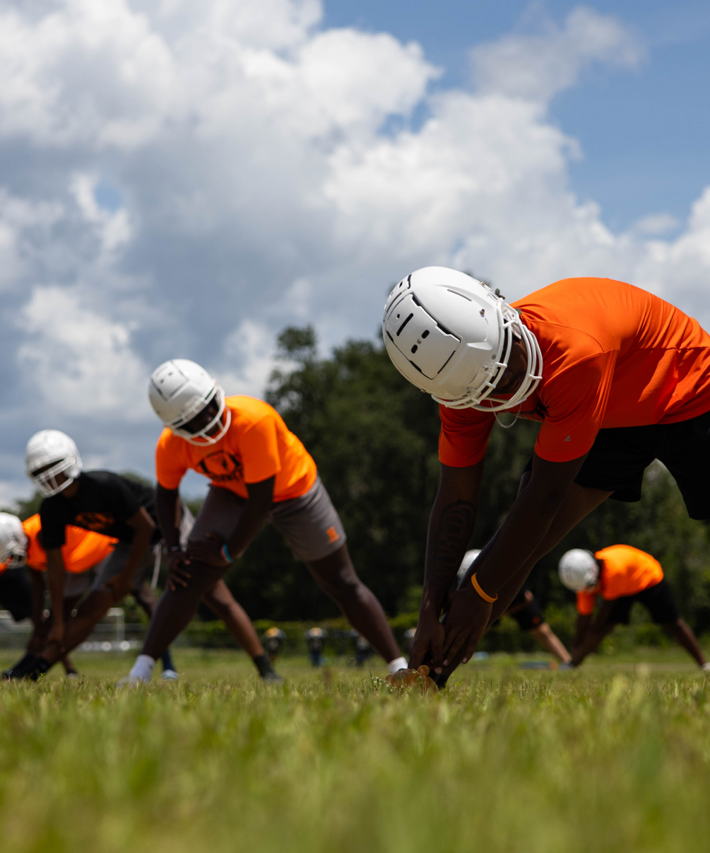 Young athletes playing footbal