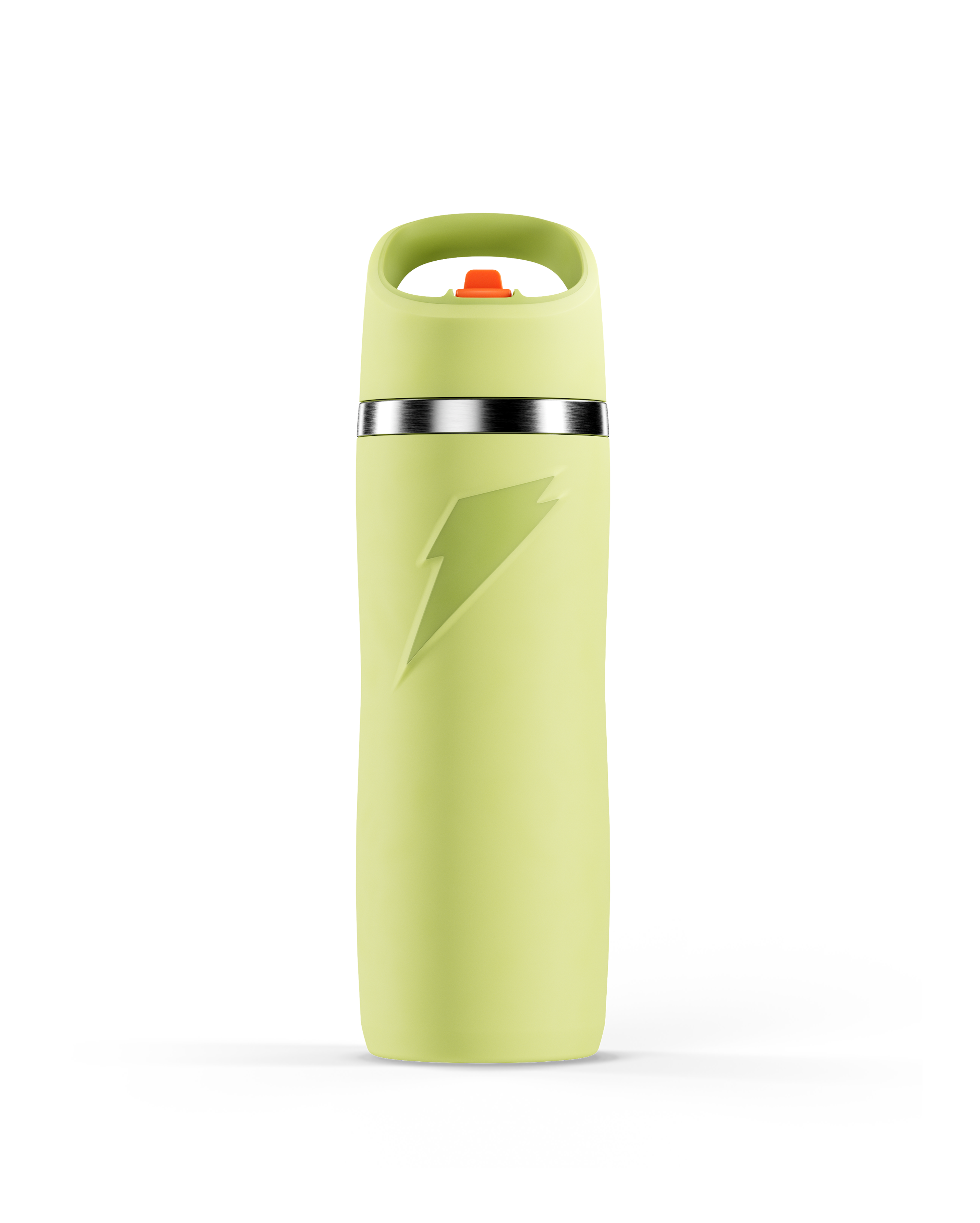 Yellow Overtime Stainless Steel Bottle with Straw cap