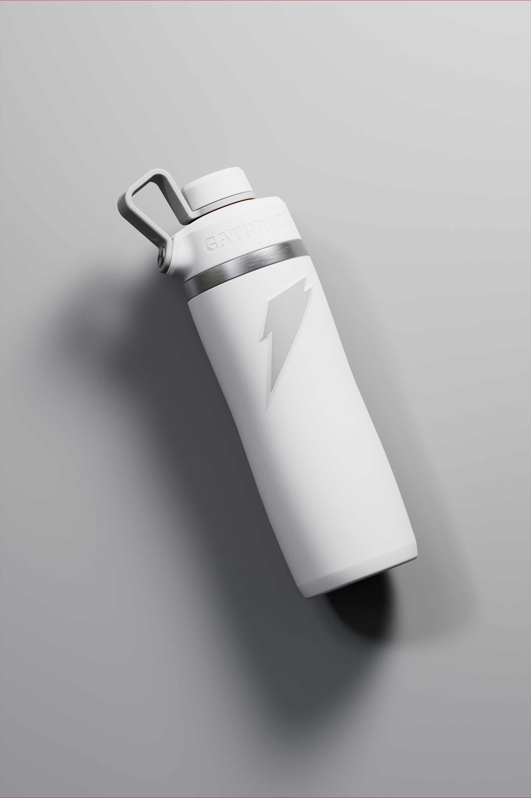 White Overtime Stainless Steel bottle with screw cap