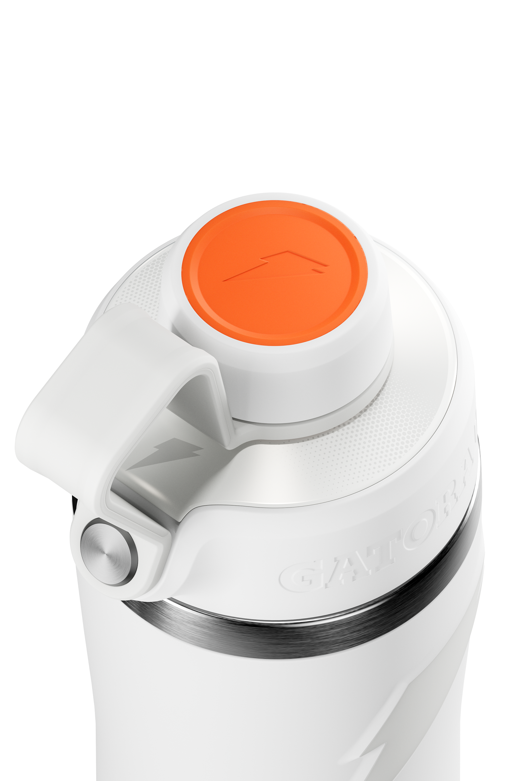 White Overtime Stainless Steel bottle with screw cap