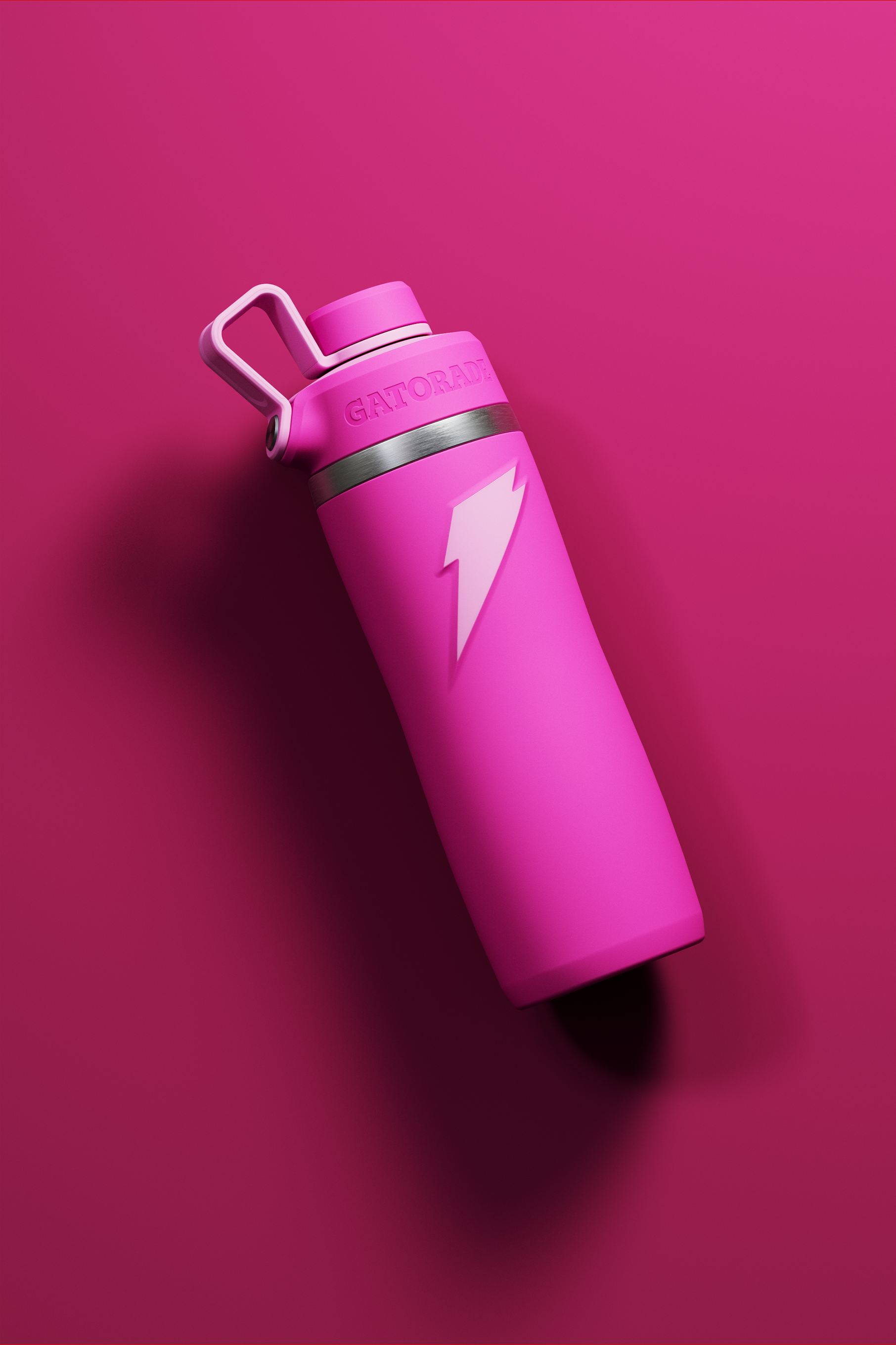 Pink Overtime Stainless Steel bottle with screw cap