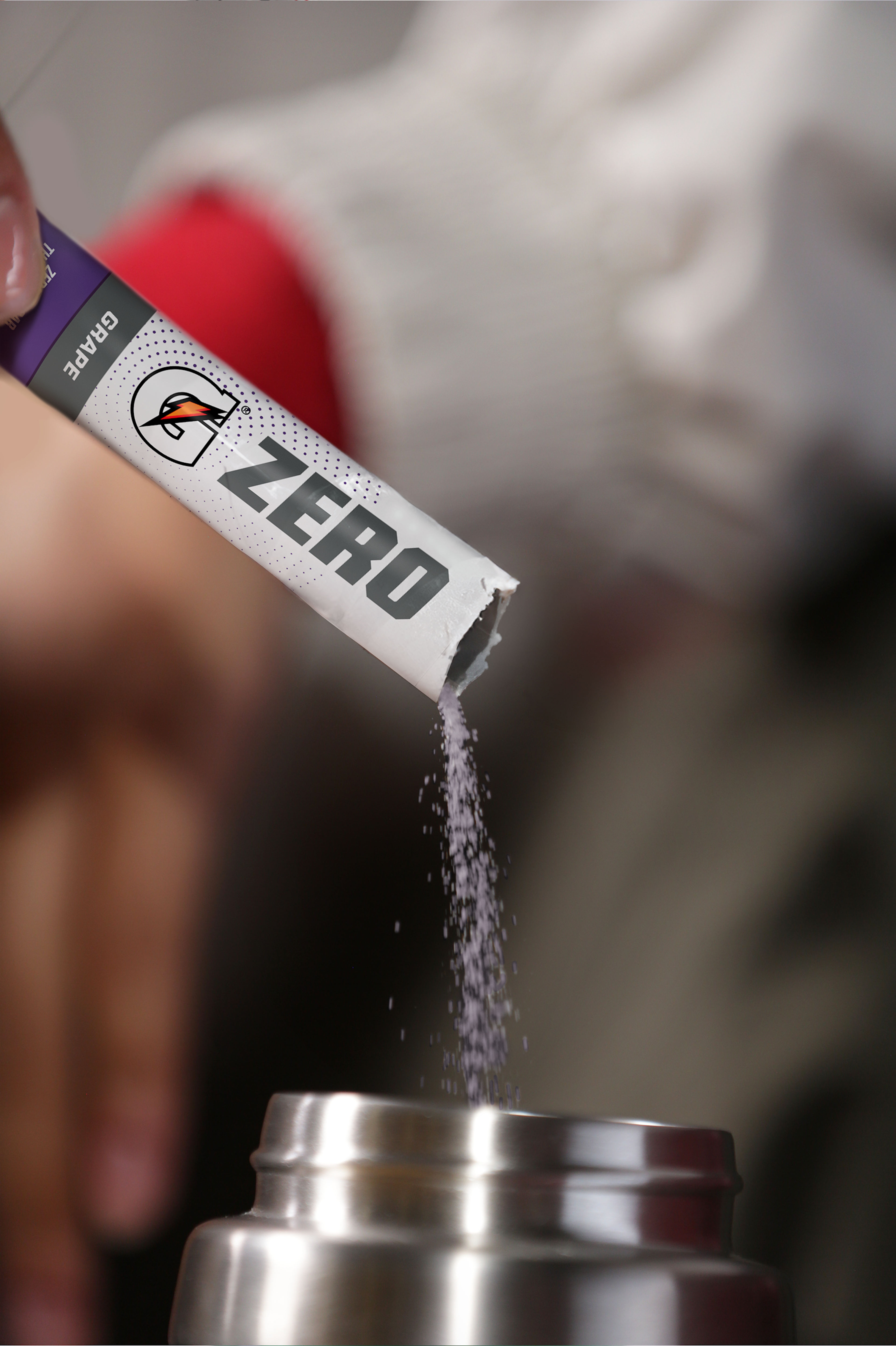 gatorade zero grape powder packet poured into bottle