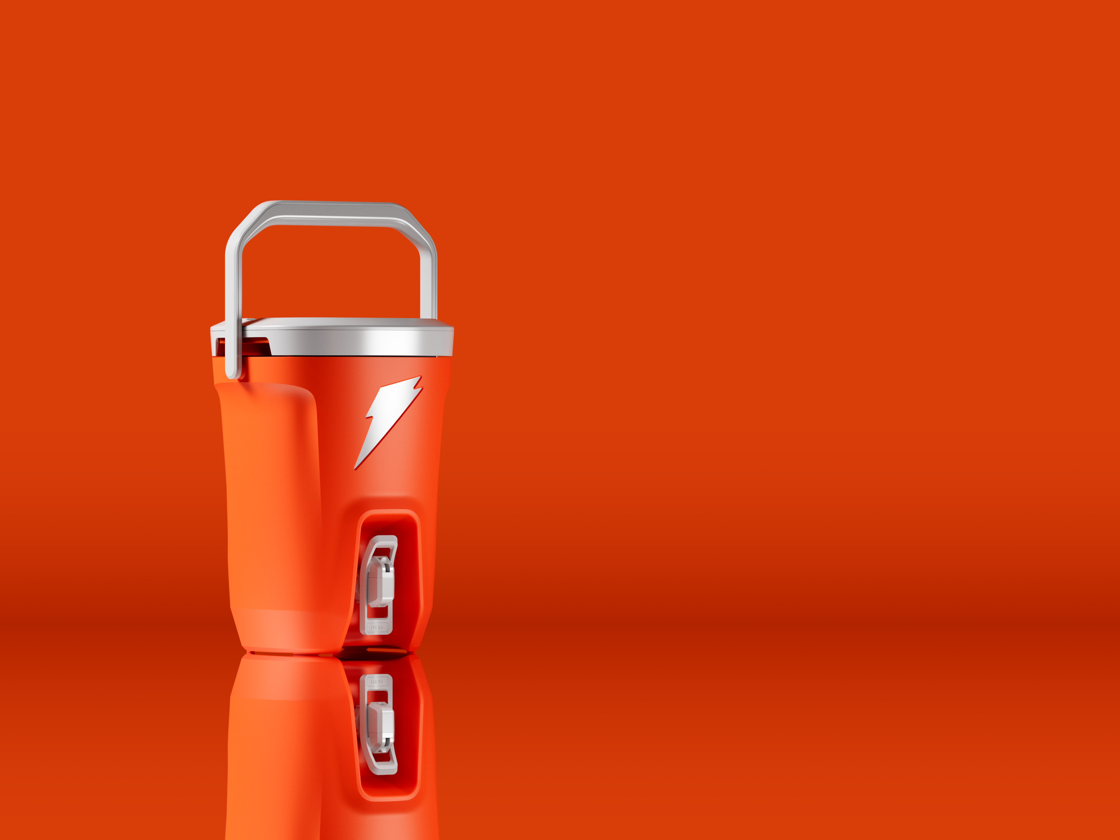 3 gallon cooler on orange background