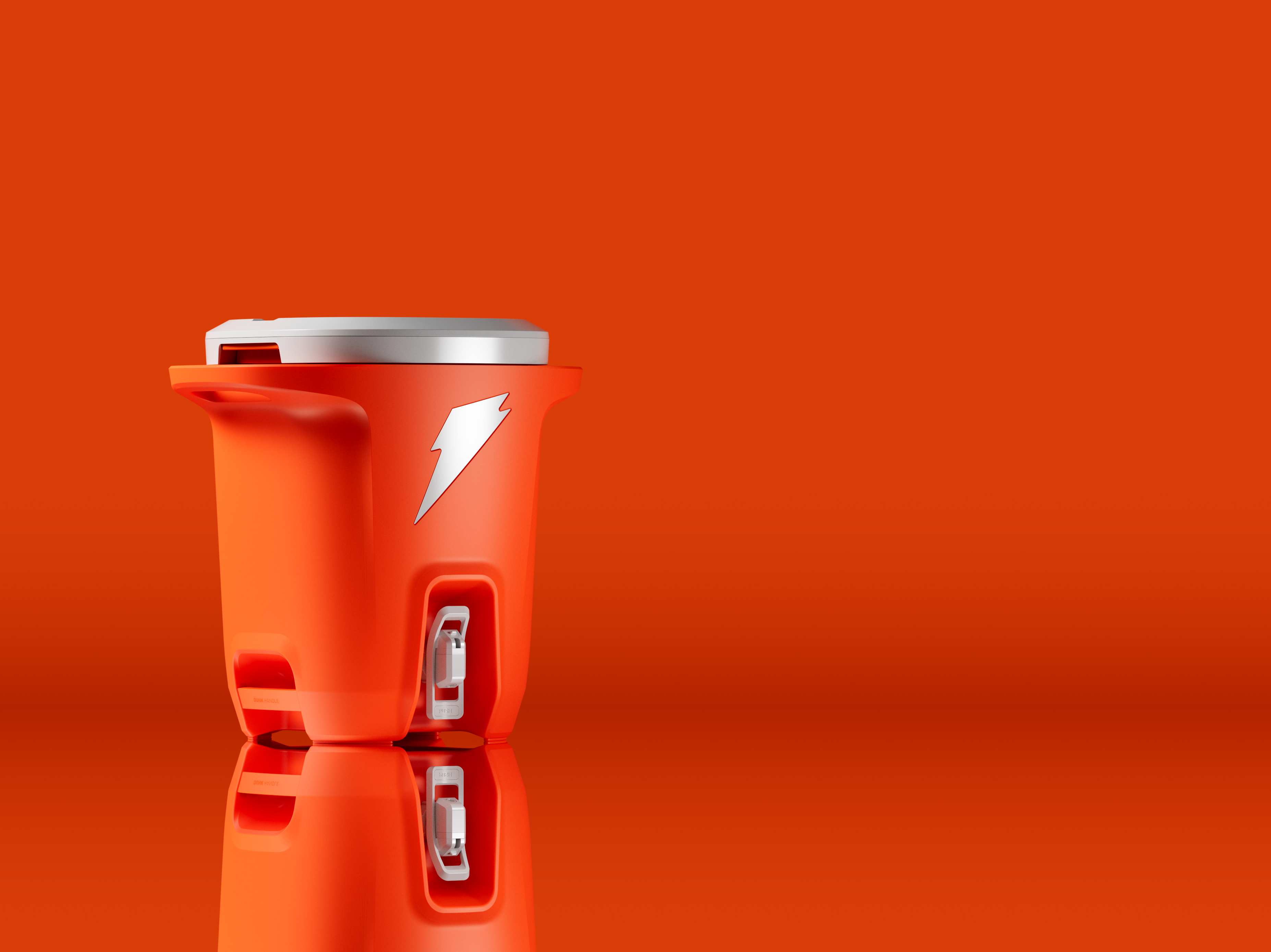 Orange 6 gallon cooler on orange background