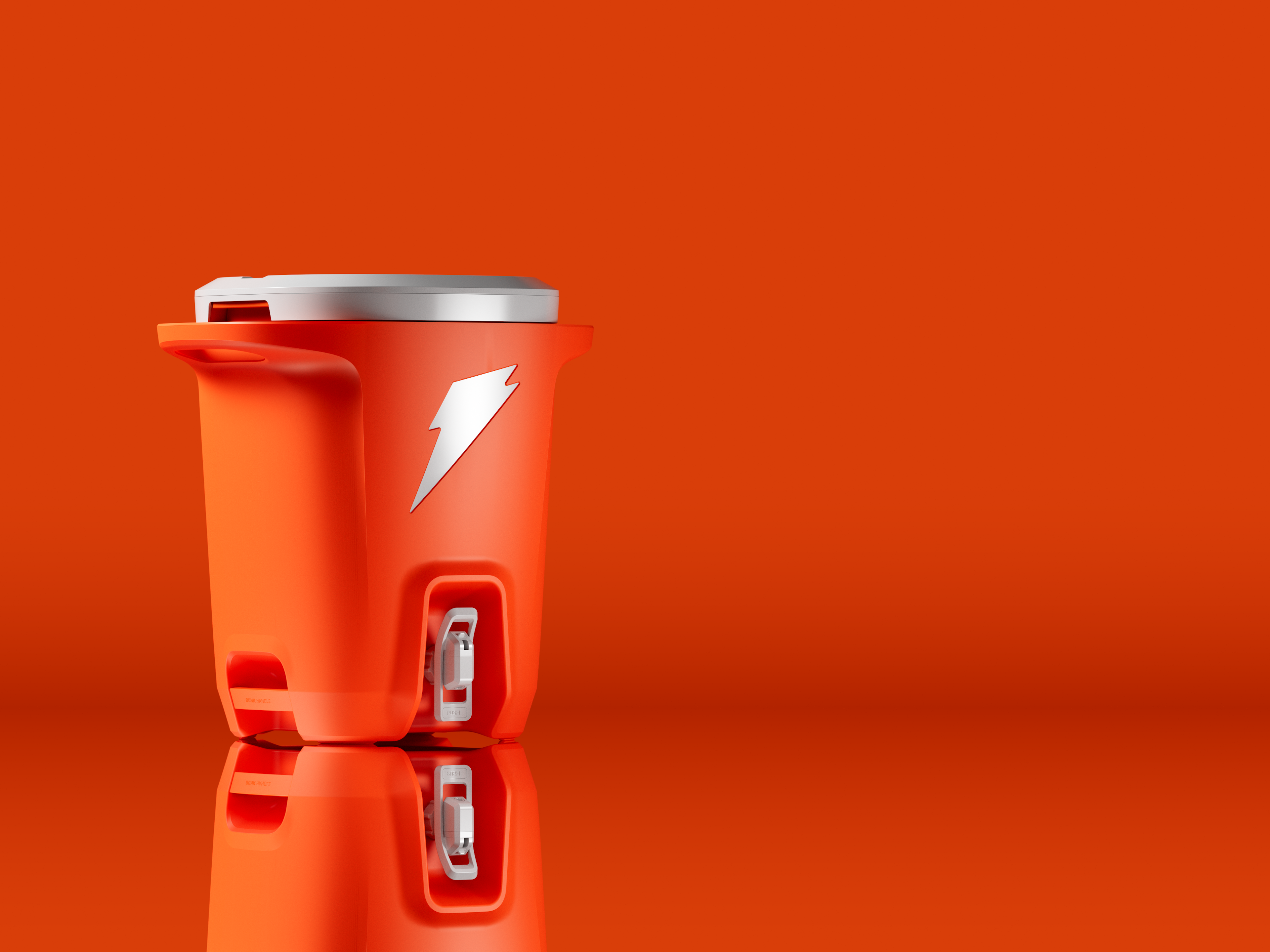 Orange 9 gallon cooler on orange background