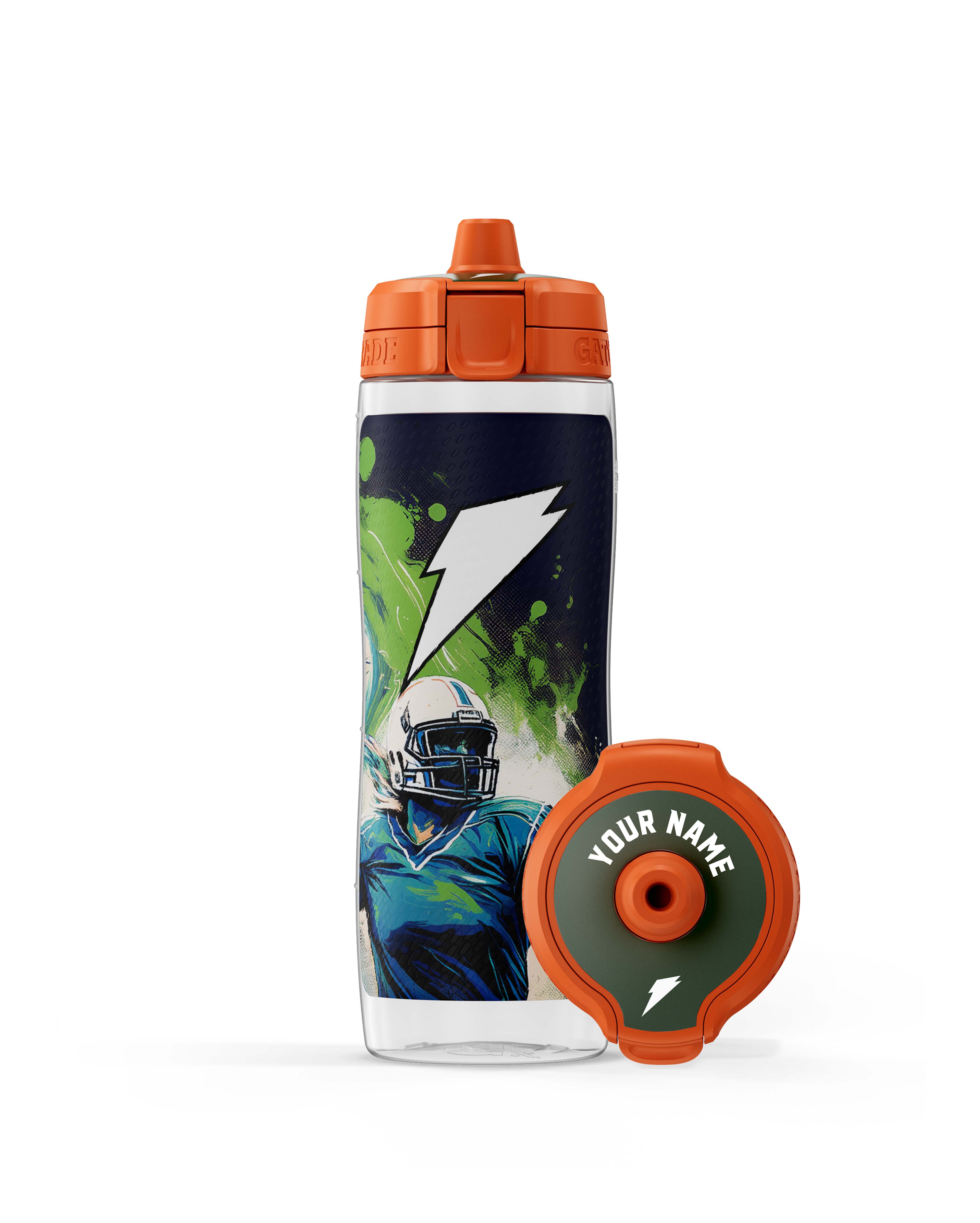 Gatorade AI Bottle, football player