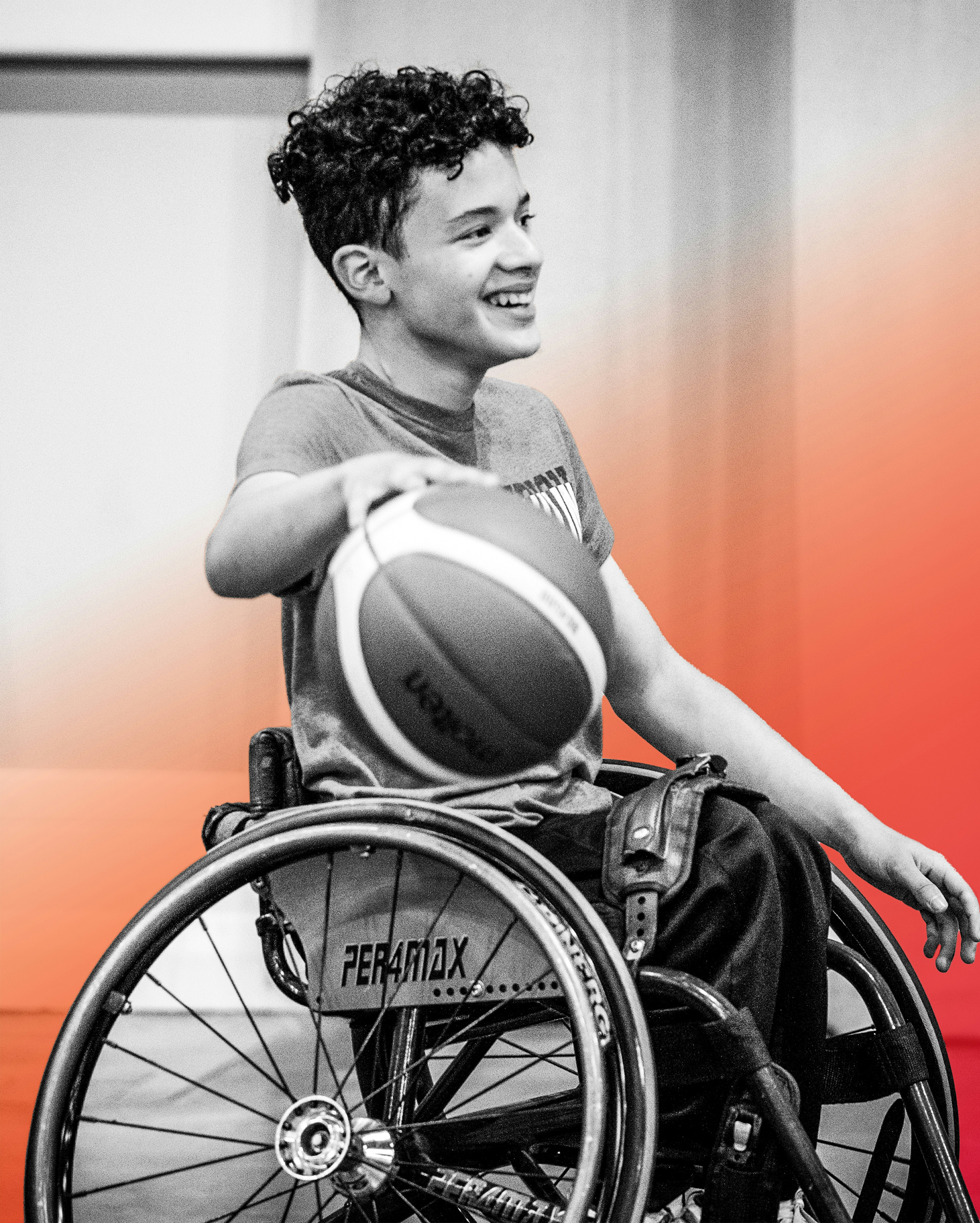young basketball athlete in wheelchair