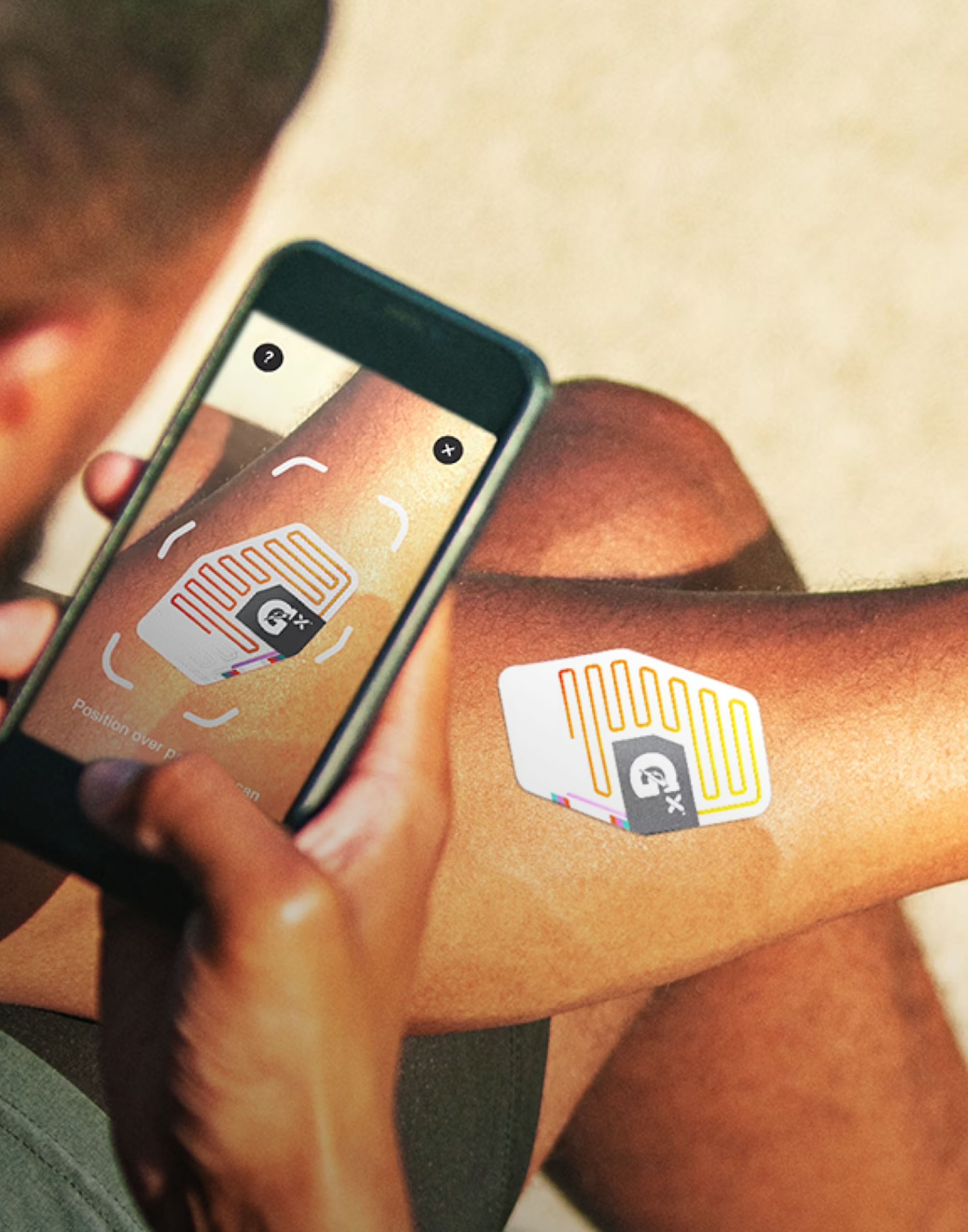 Athlete scanning a gatorade sweat patch