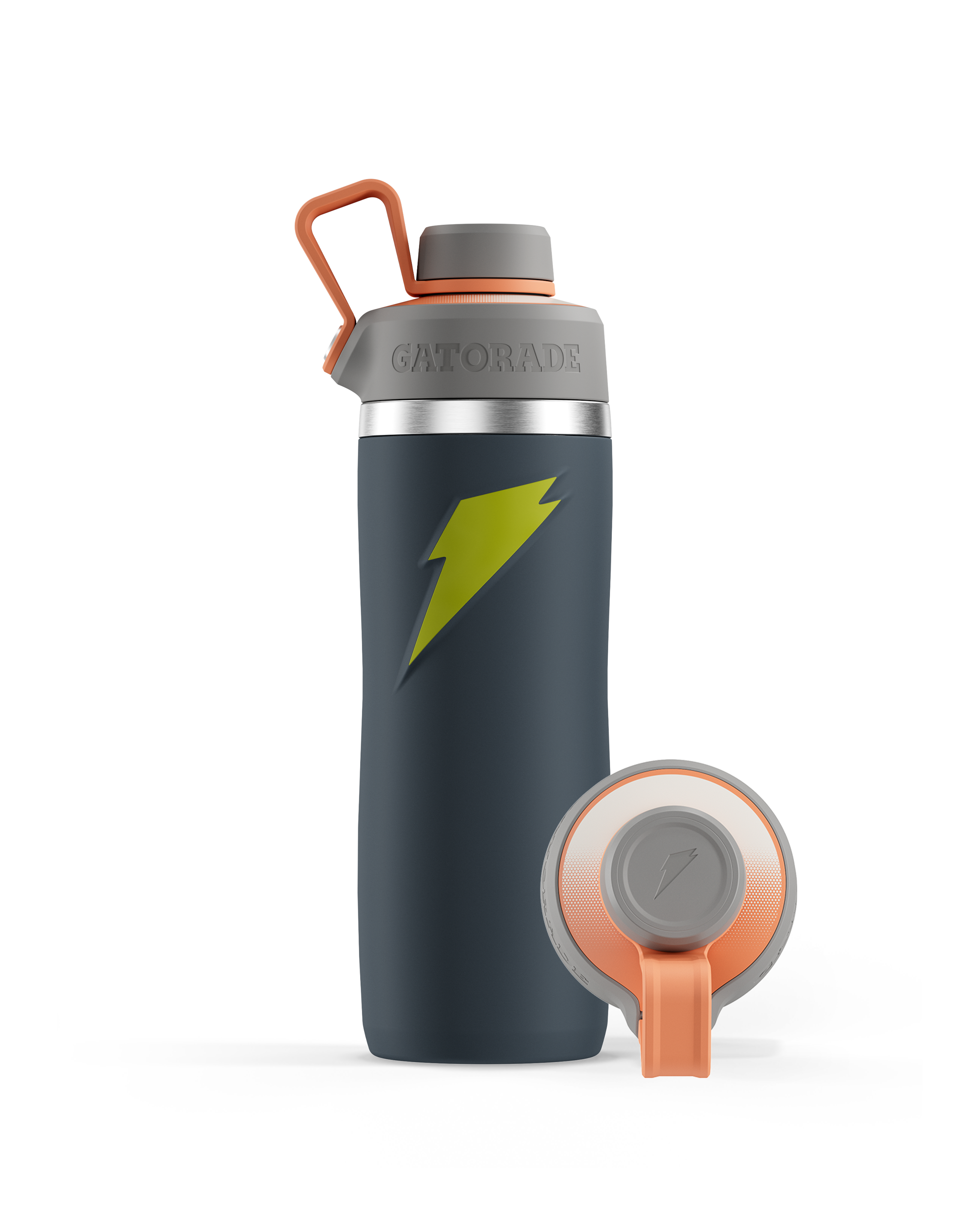 gray - neon yellow colorblock overtime bottle