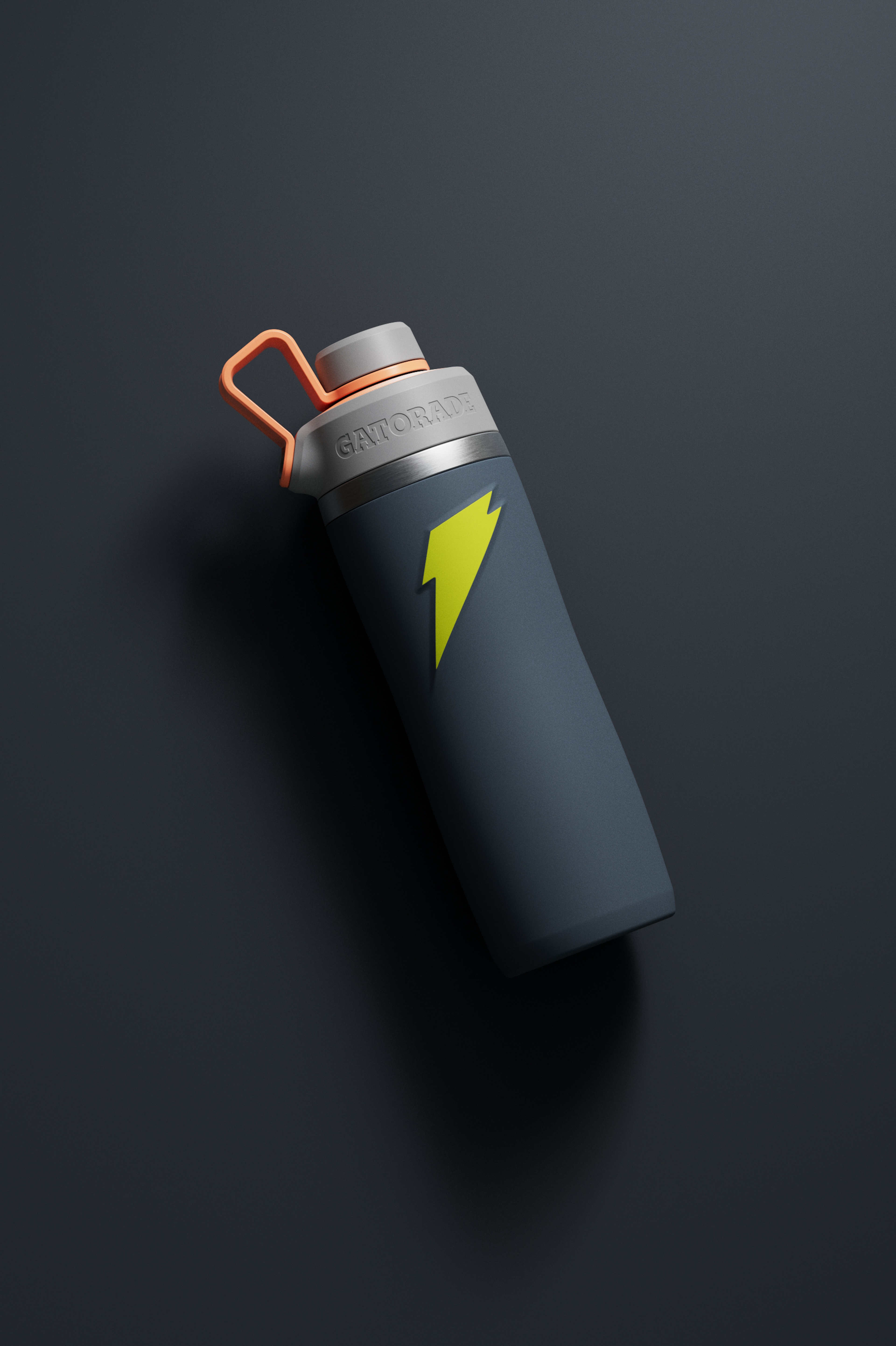 gray - neon yellow colorblock overtime bottle